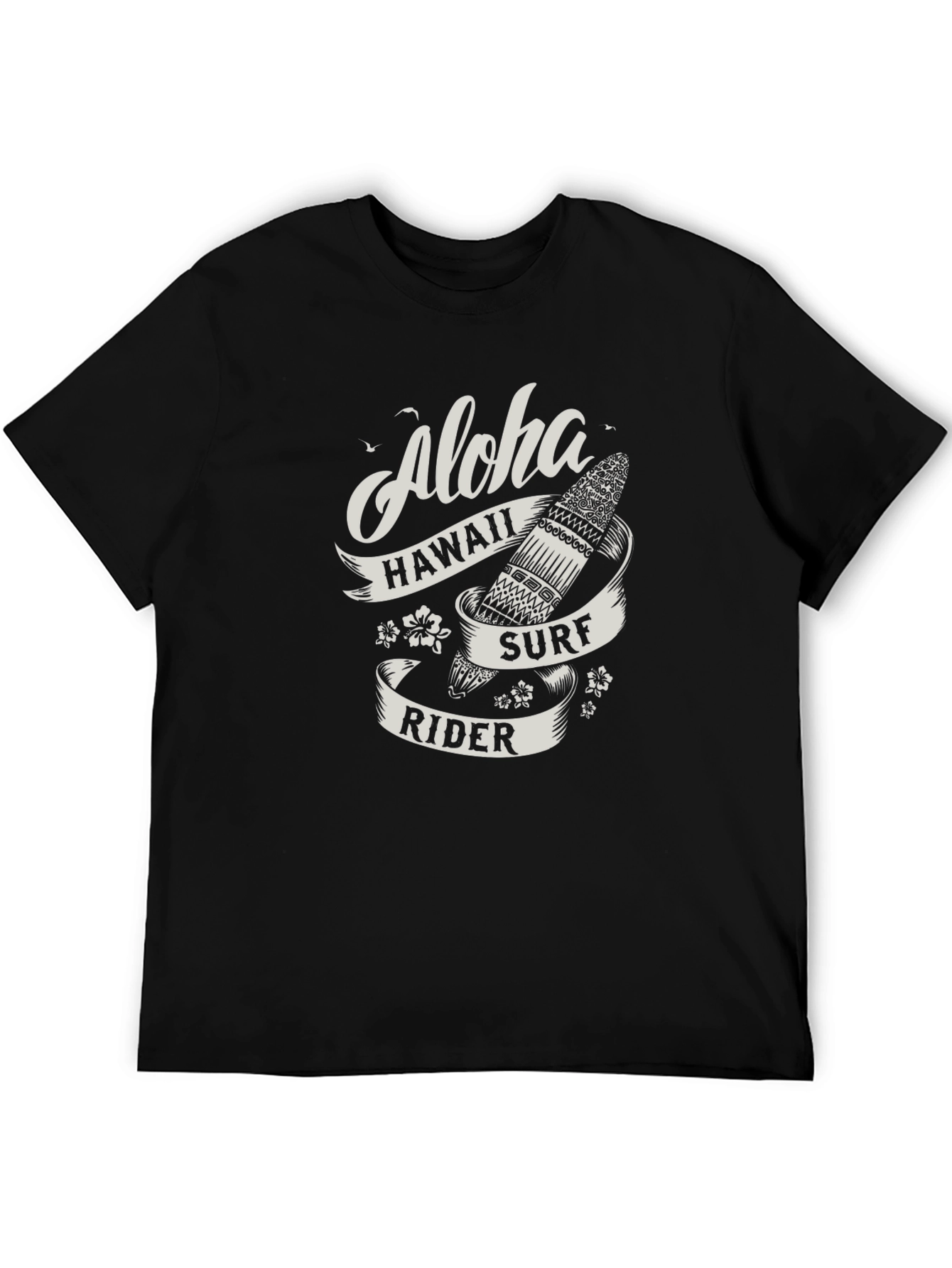 Aloha Hawaii Surf Rider T-Shirt - Black