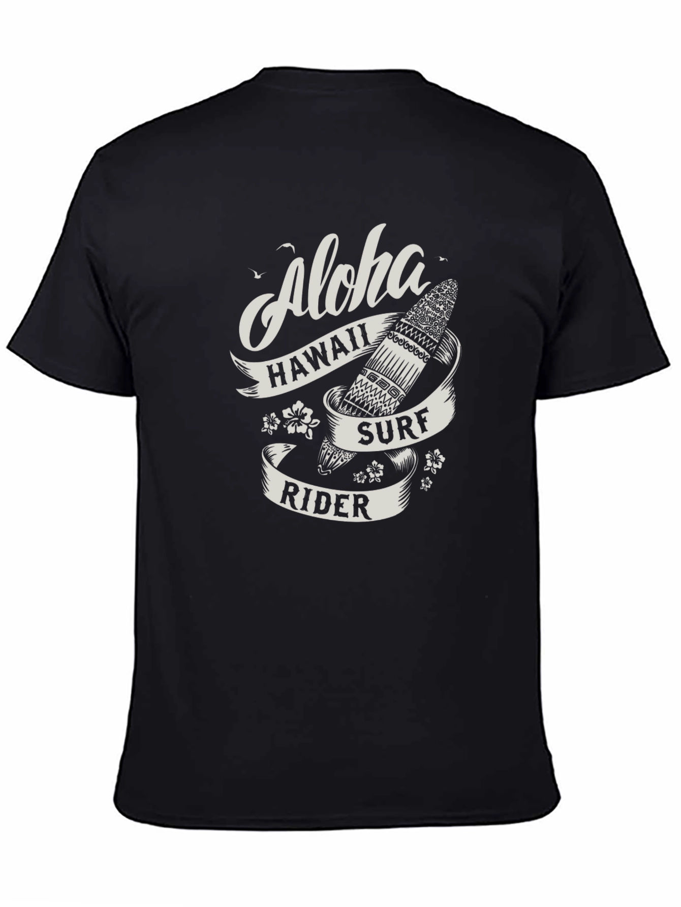 Aloha Hawaii Surf Rider T-Shirt - Black