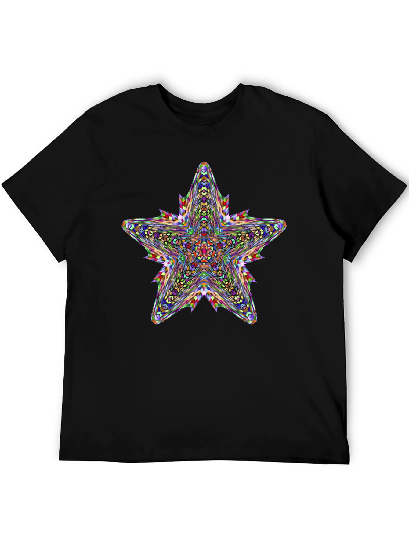 Kaleidoscope Star Graphic Black T-Shirt