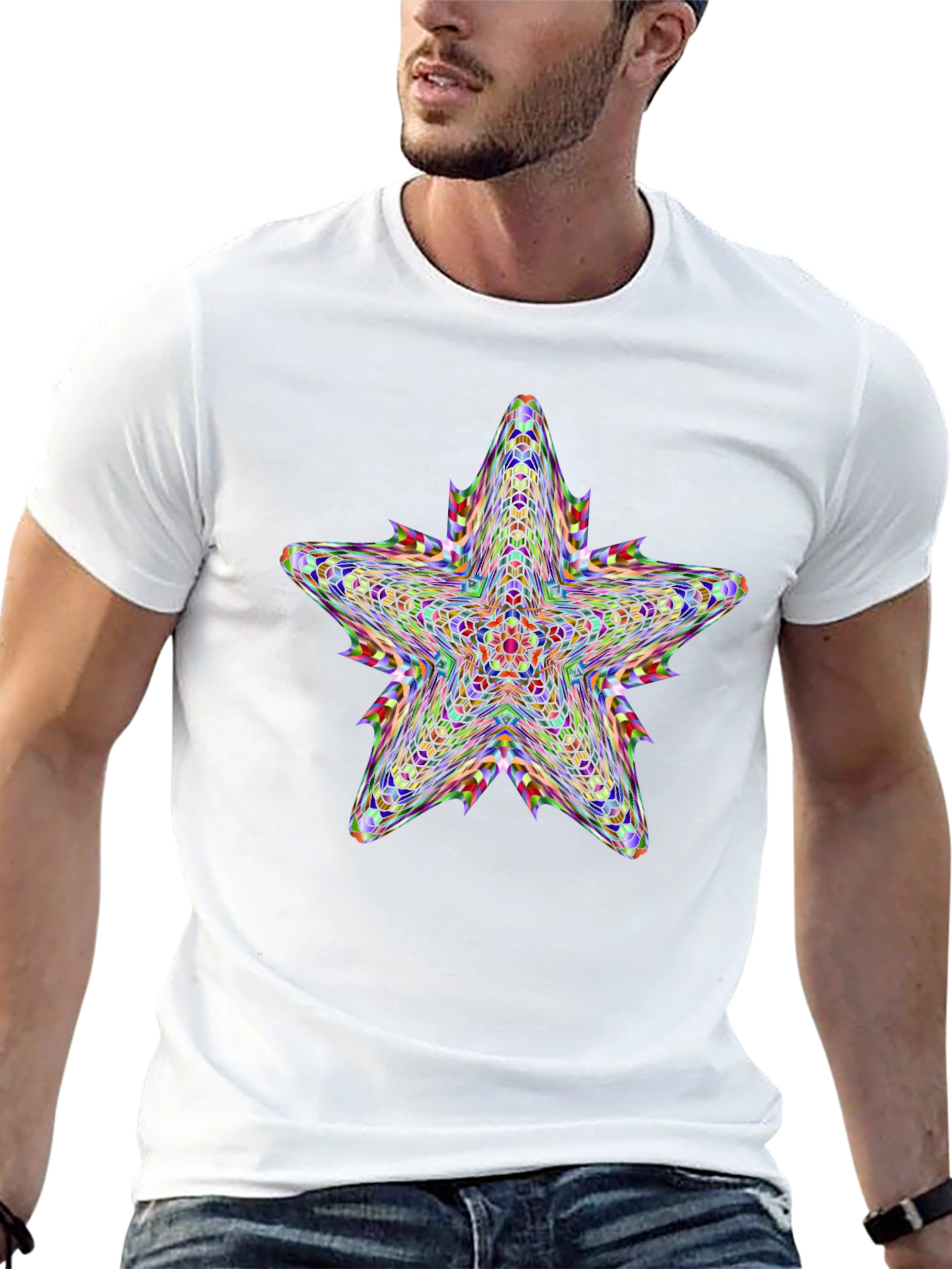 Kaleidoscope Star Graphic Black T-Shirt