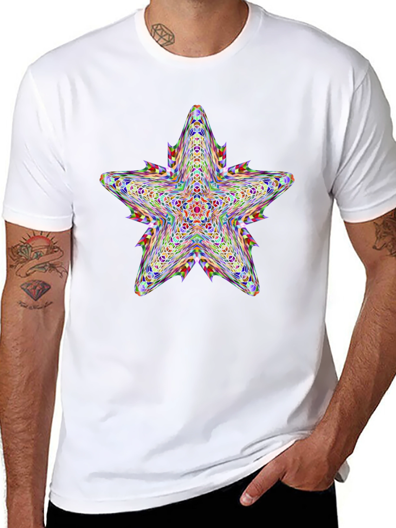Kaleidoscope Star Graphic Black T-Shirt