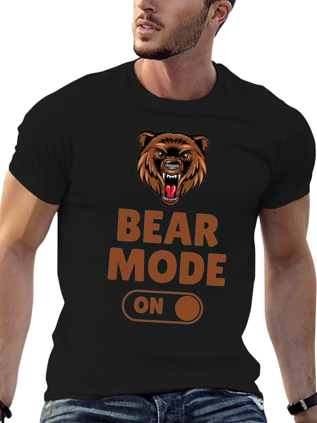 Bear Mode On T-Shirt - Black