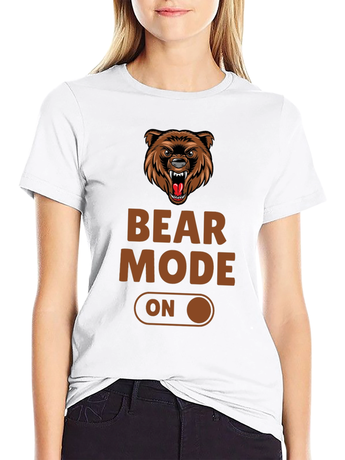 Bear Mode On T-Shirt - Black