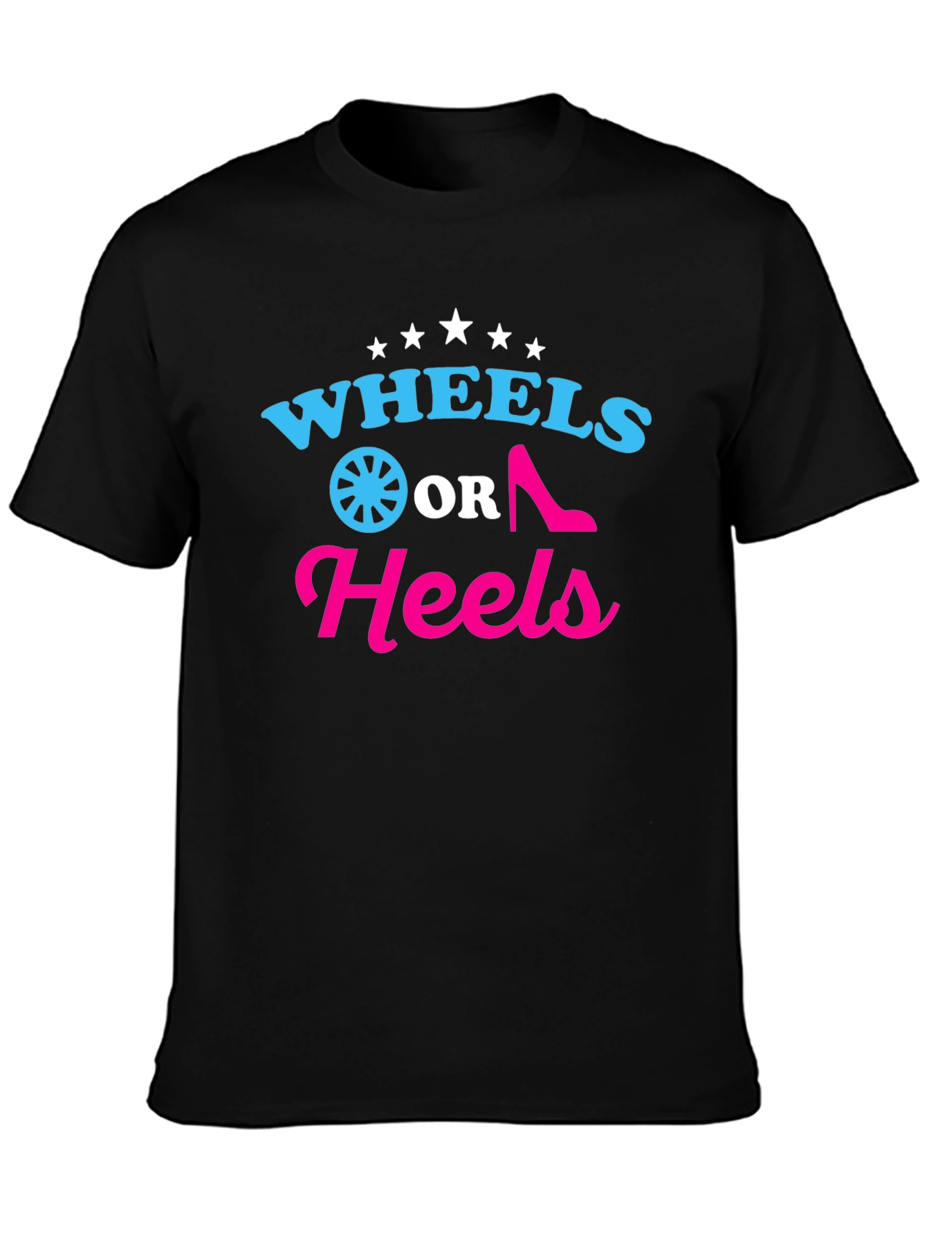 Wheels or Heels Gender Reveal T-Shirt