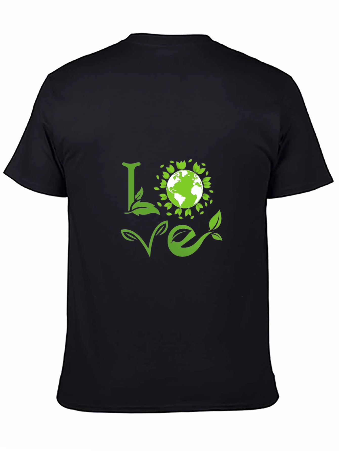 Love Earth Green Graphic Tee - Black