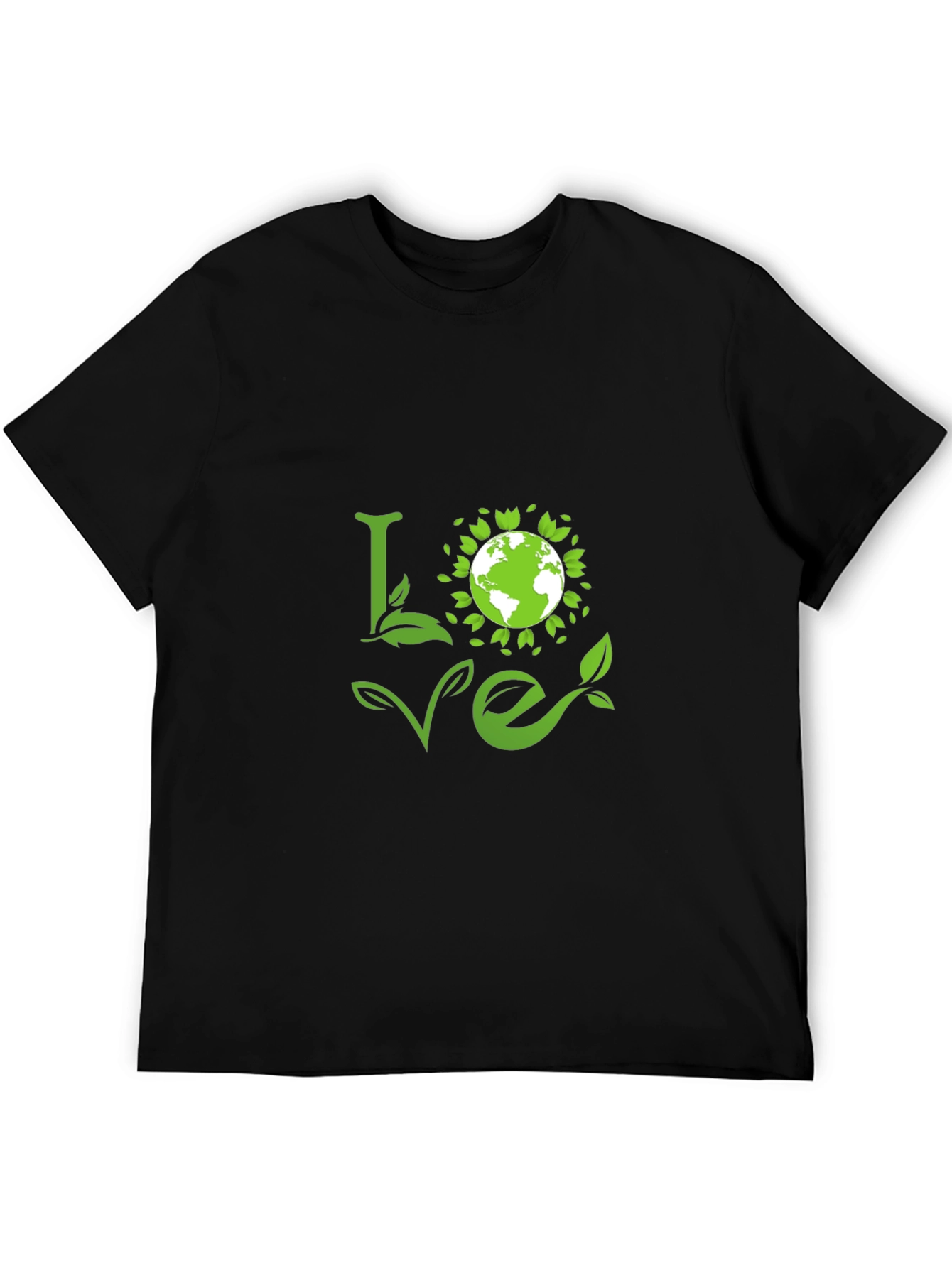 Love Earth Green Graphic Tee - Black