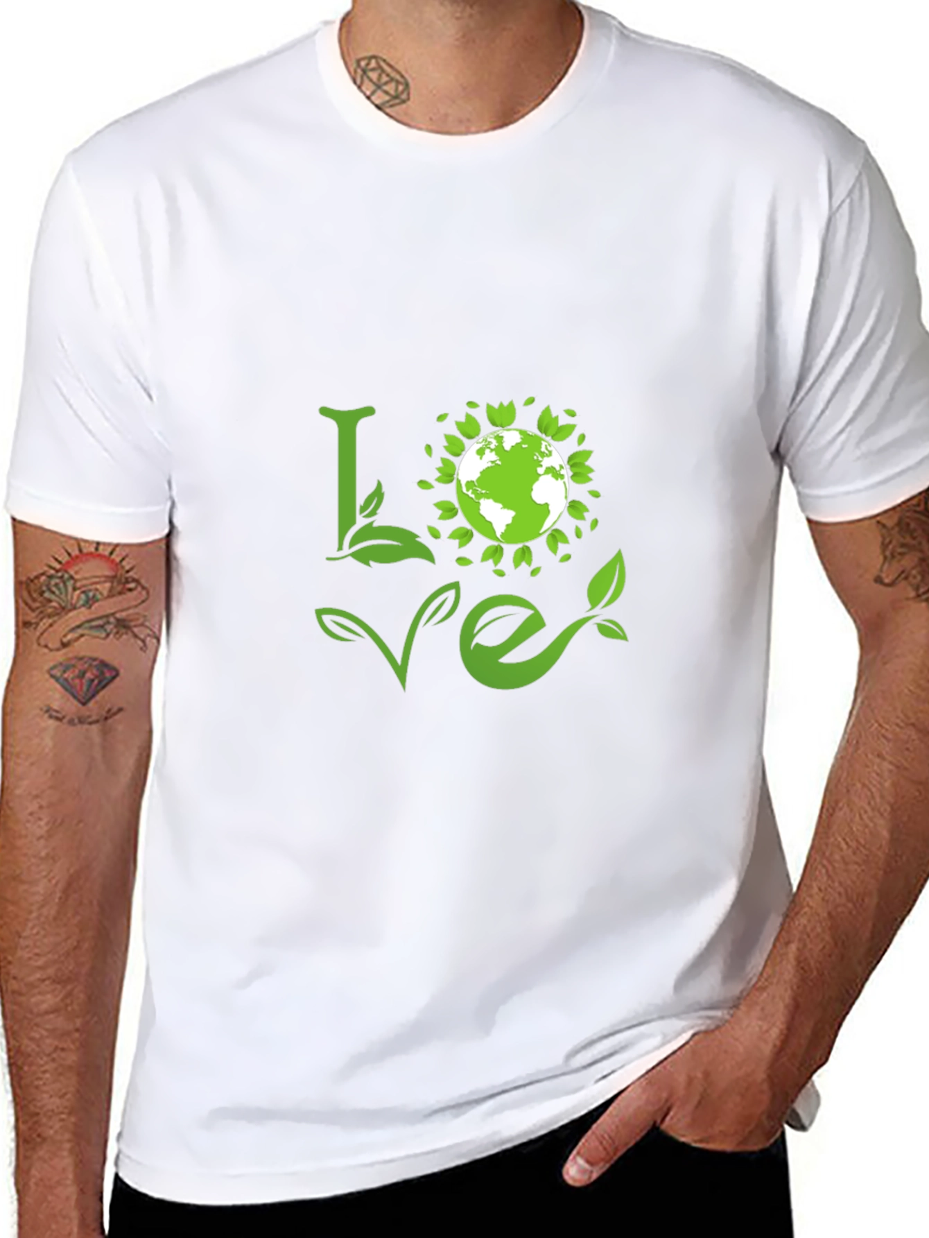 Love Earth Green Graphic Tee - Black