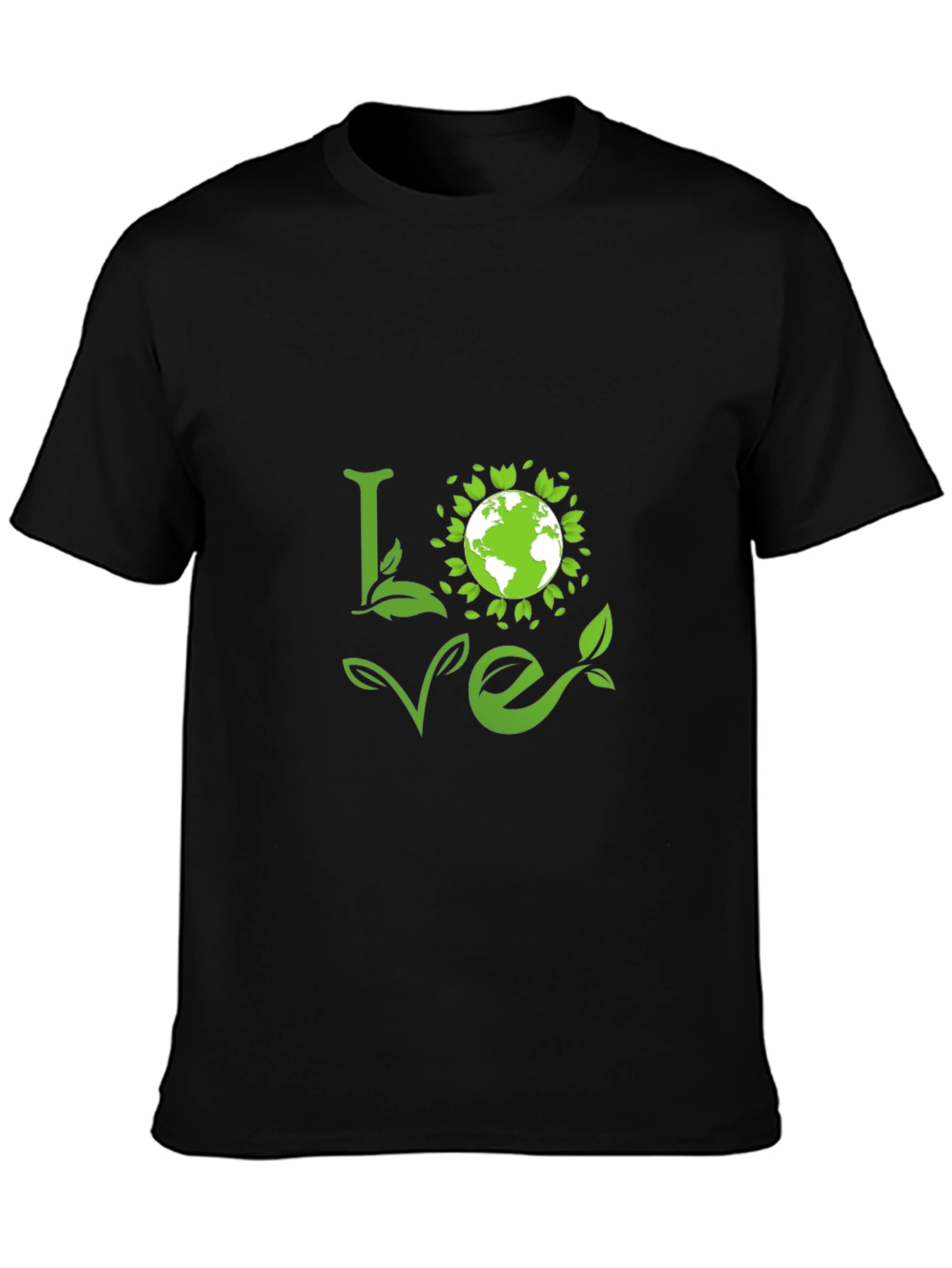 Love Earth Green Graphic Tee - Black