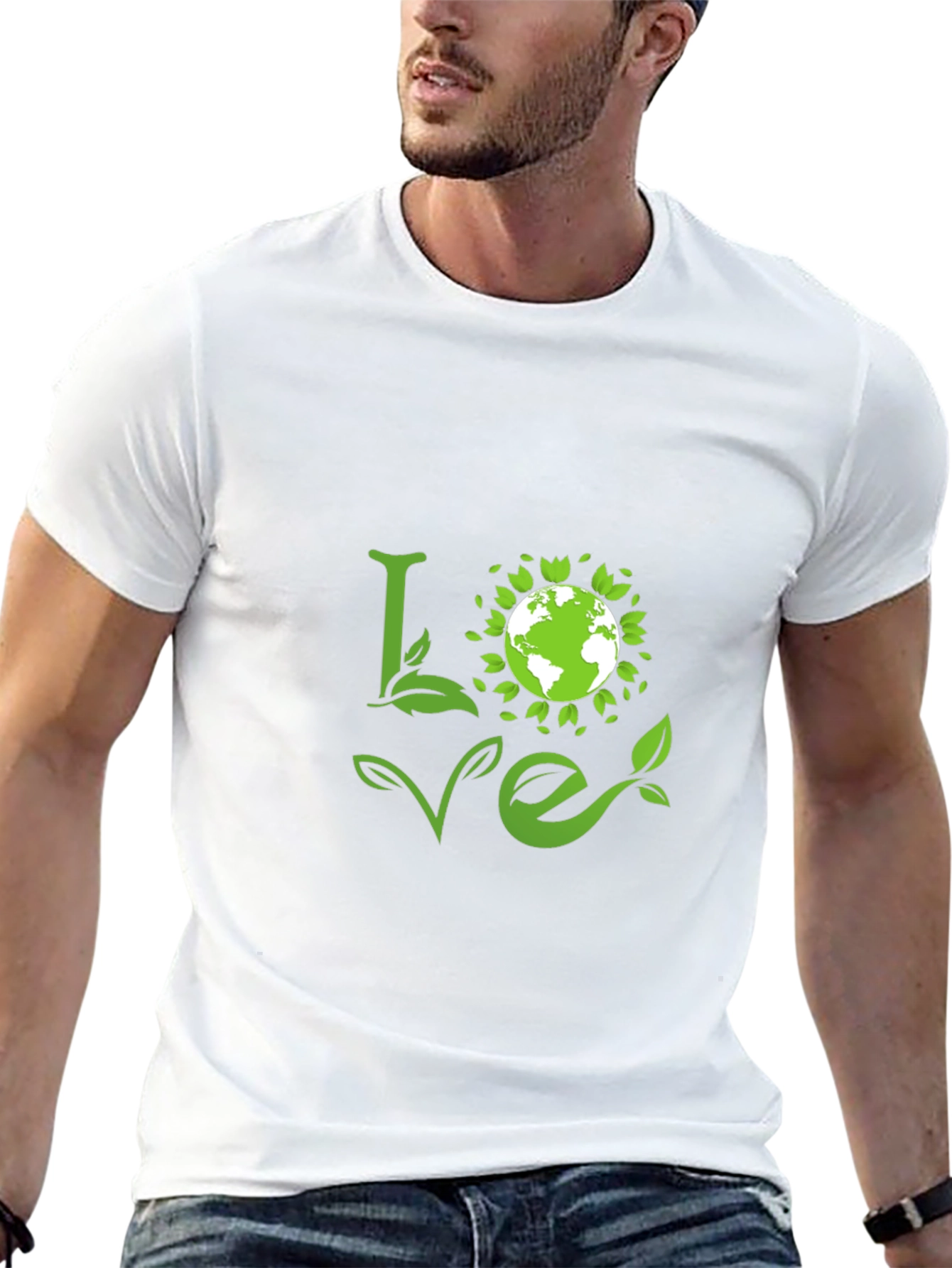 Love Earth Green Graphic Tee - Black