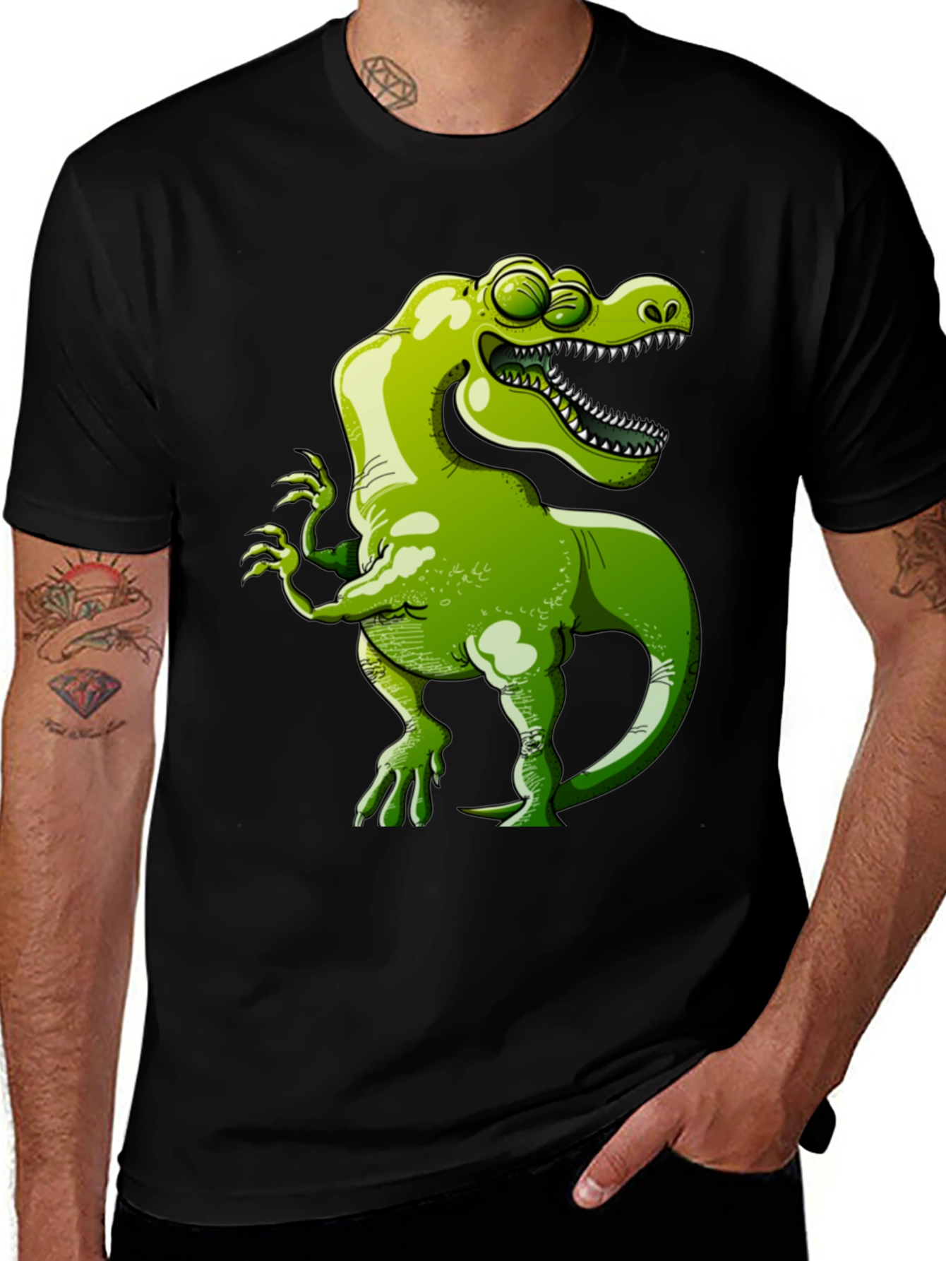 Cartoon Dinosaur Graphic Tee