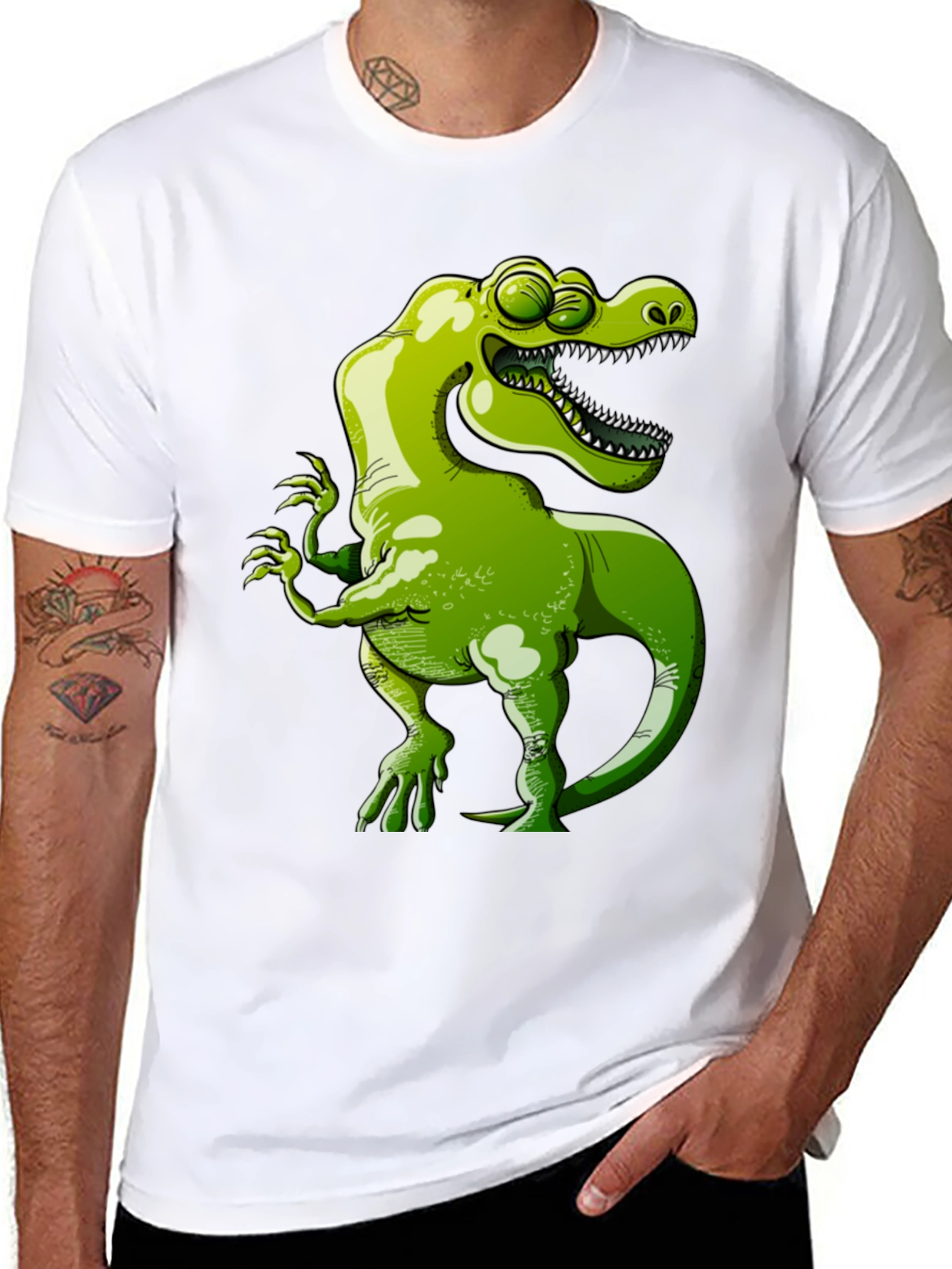 Cartoon Dinosaur Graphic Tee