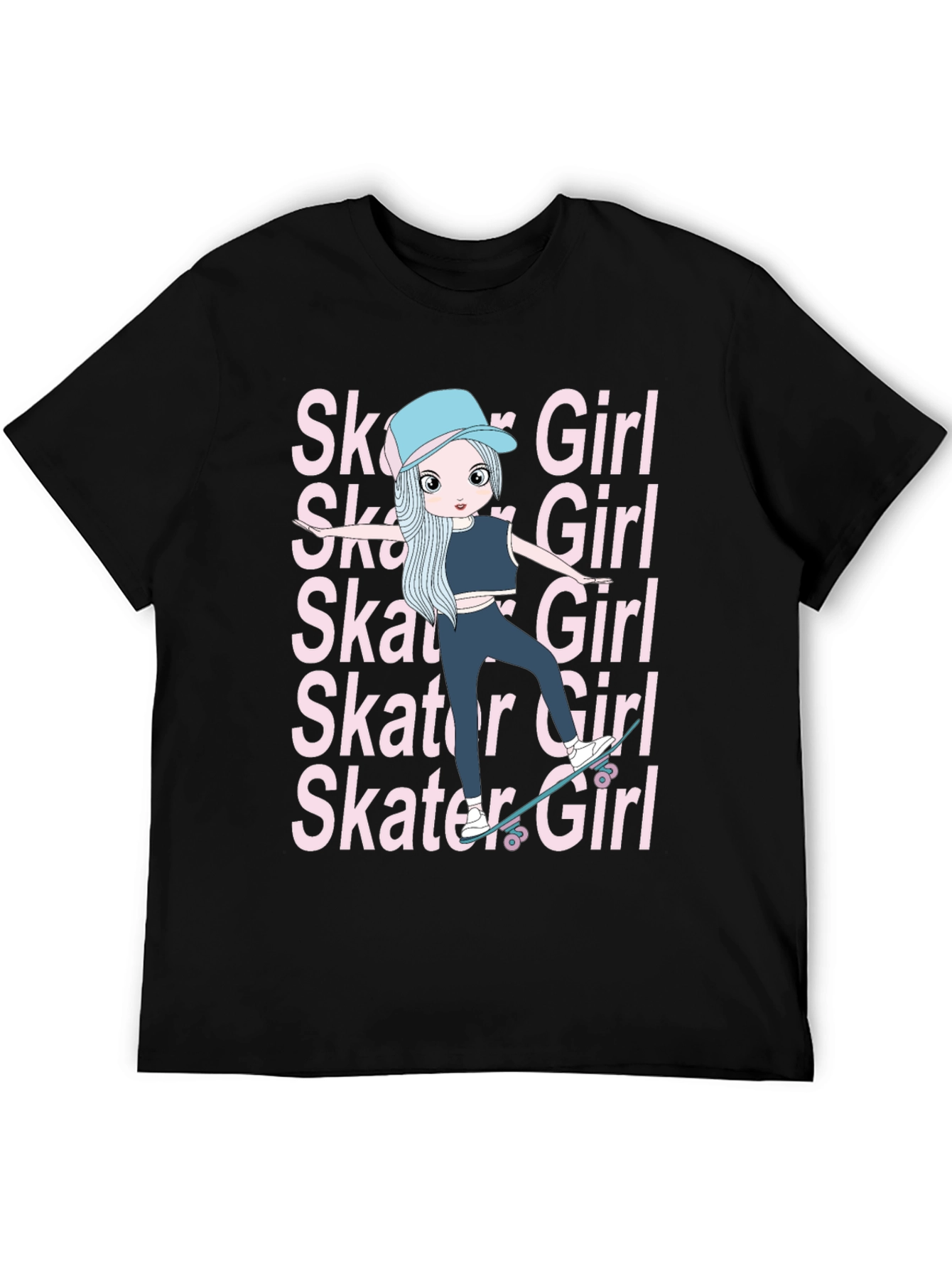 Cool Skater Girl Graphic Tee - Trendy and Unique