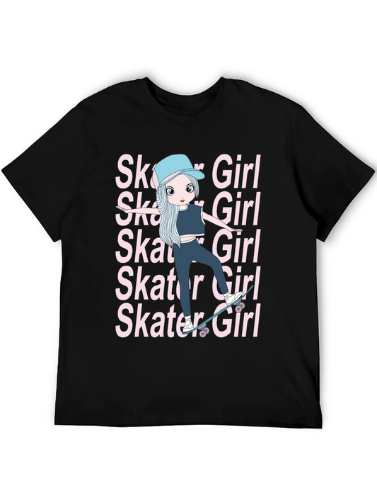 Cool Skater Girl Graphic Tee - Trendy and Unique
