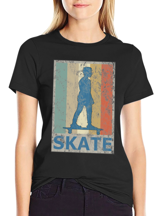 Retro Skate T-Shirt - Vintage Skateboarder Design
