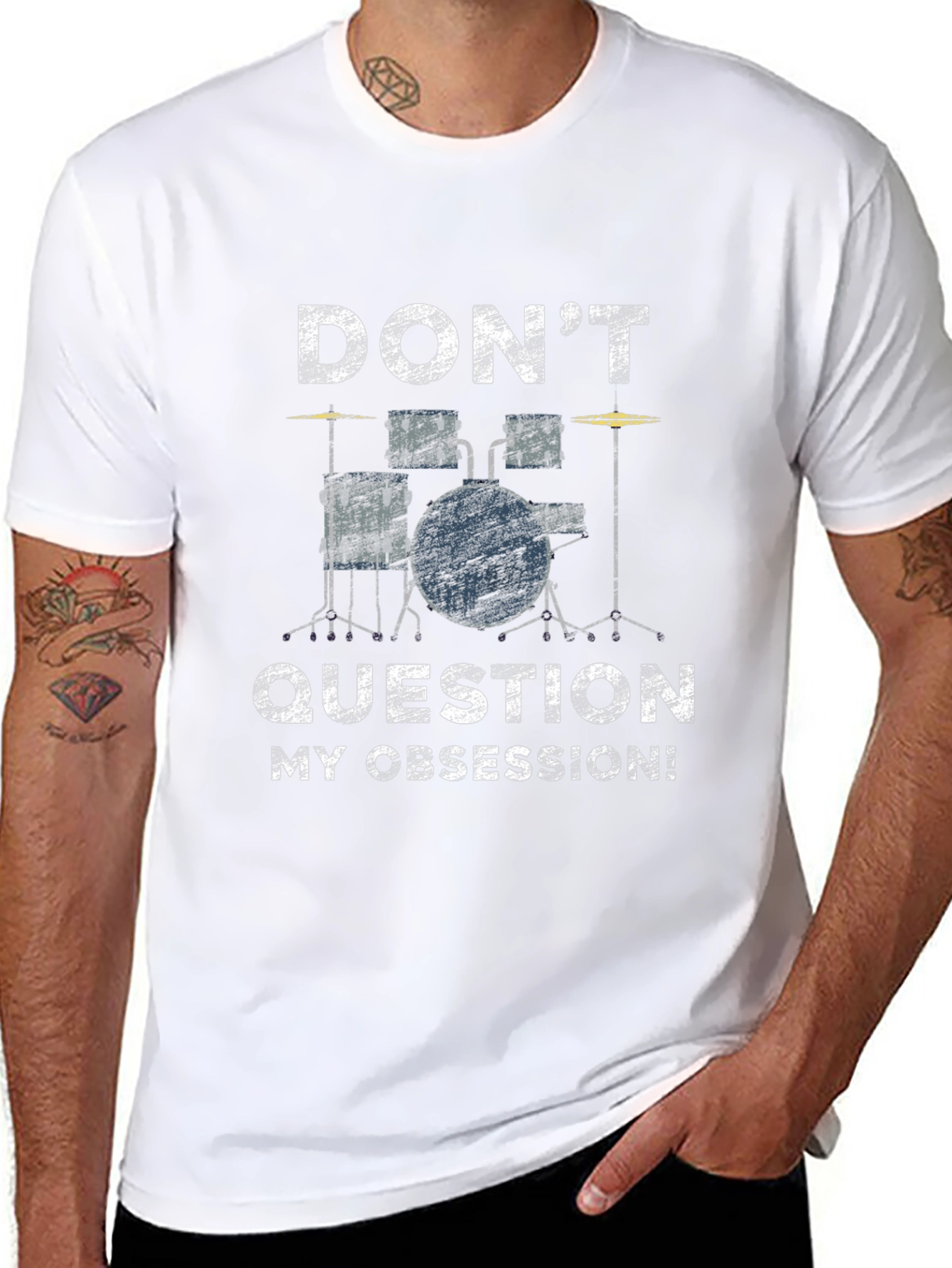 Drummer Obsession Graphic Tee - Black Cotton T-Shirt