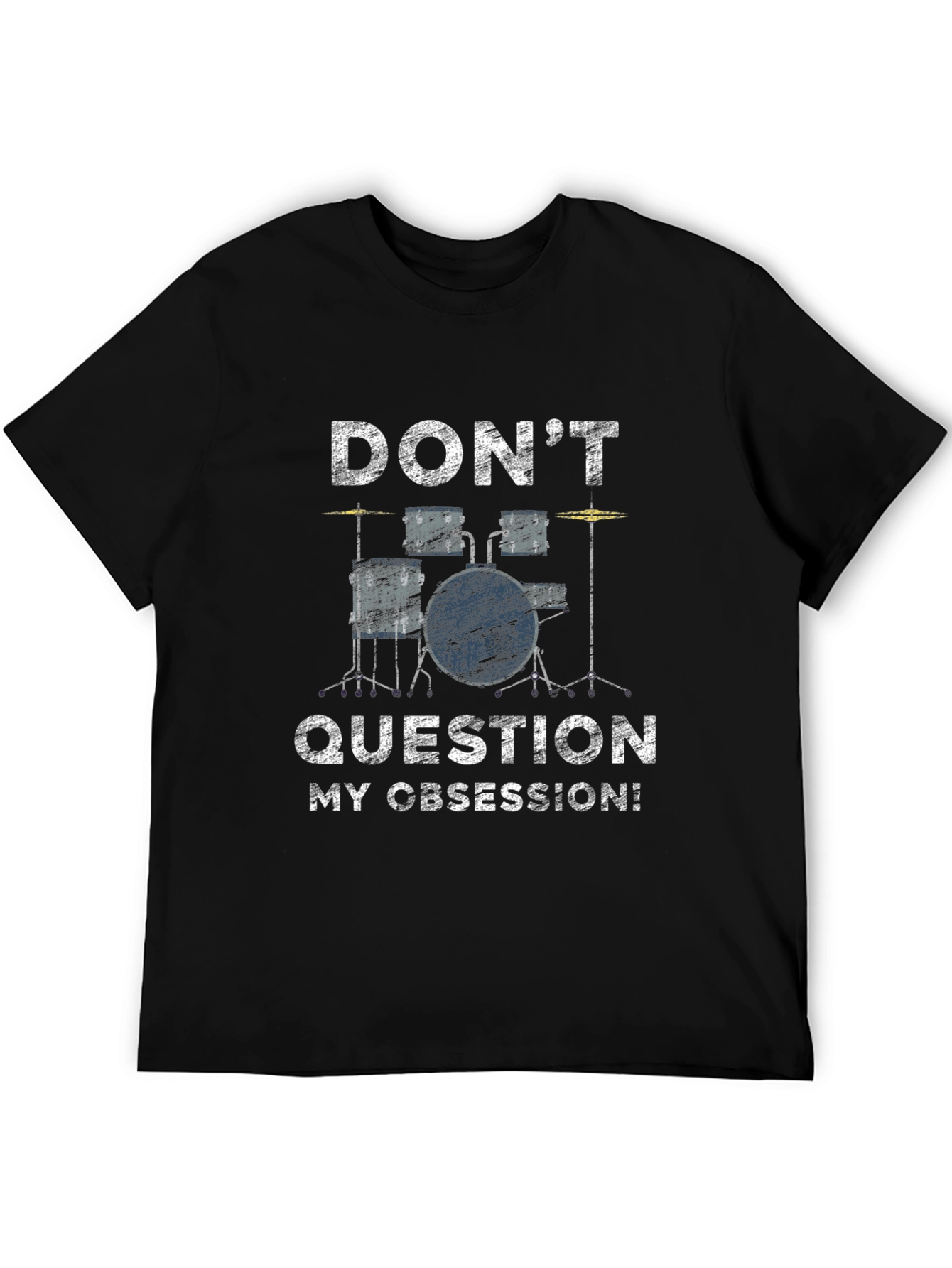 Drummer Obsession Graphic Tee - Black Cotton T-Shirt