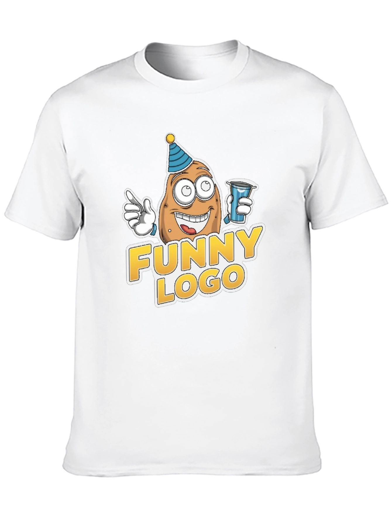 Funny Potato Logo Black T-Shirt