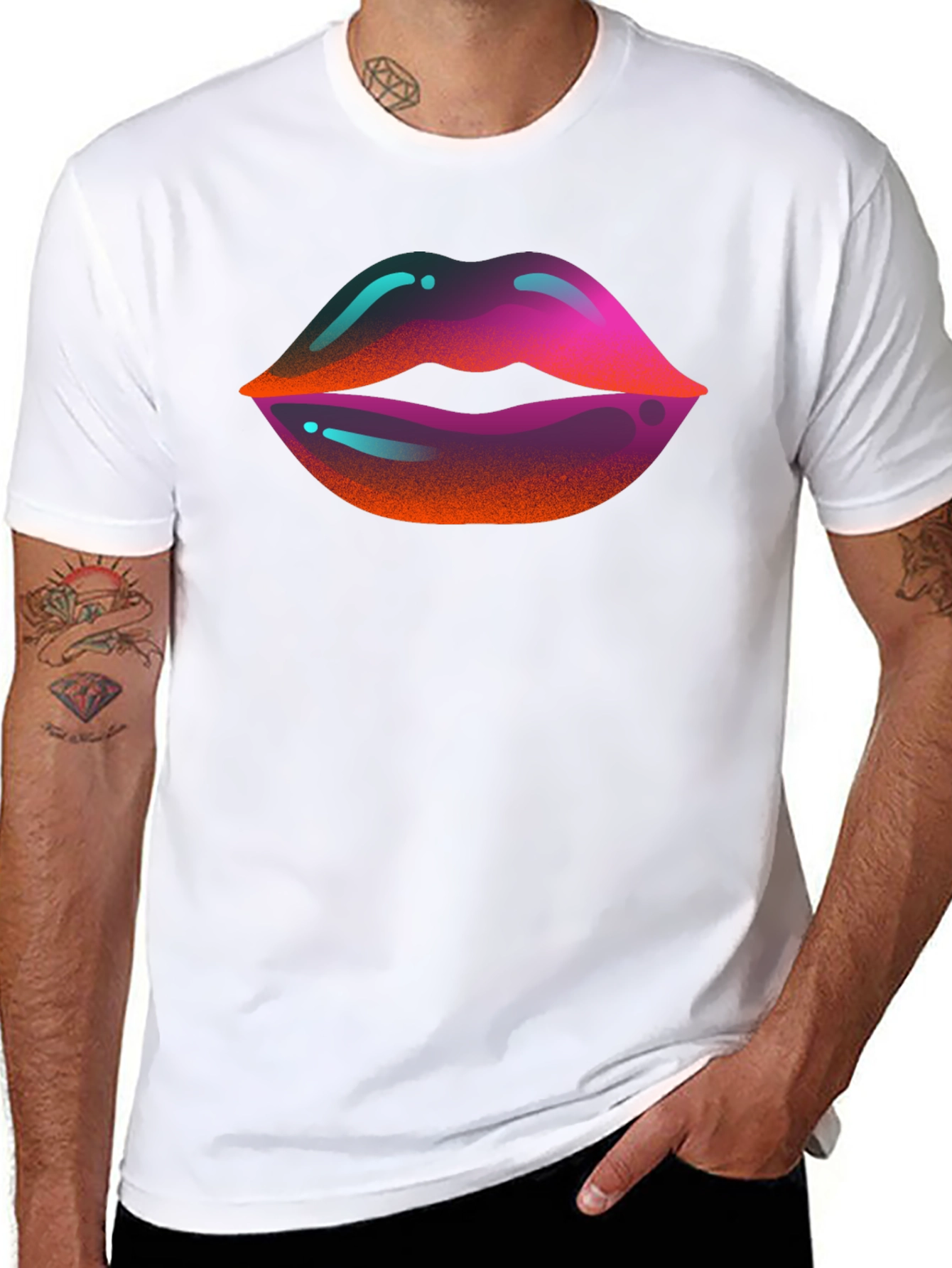 Vaporwave Lips Graphic T-Shirt