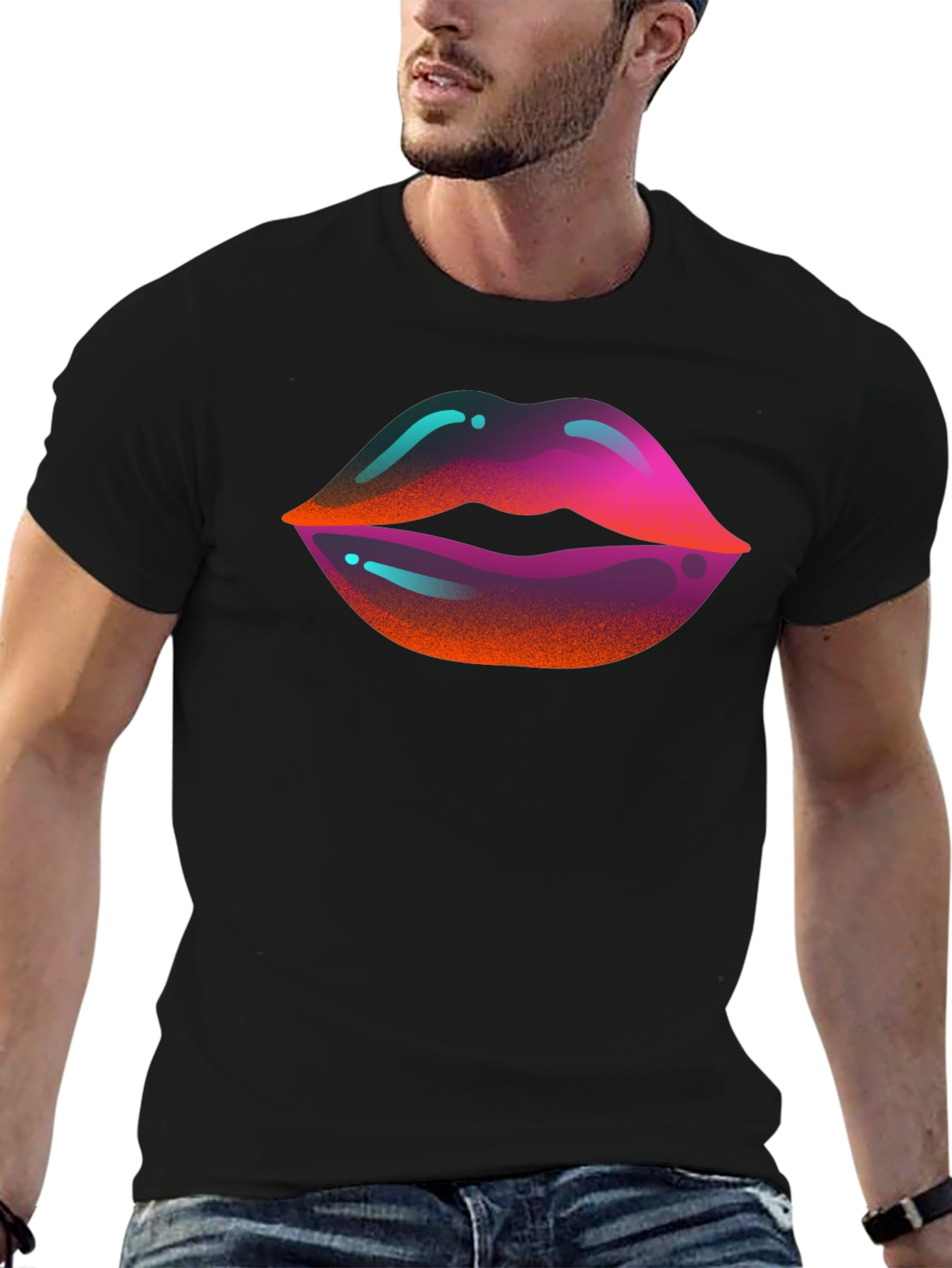Vaporwave Lips Graphic T-Shirt
