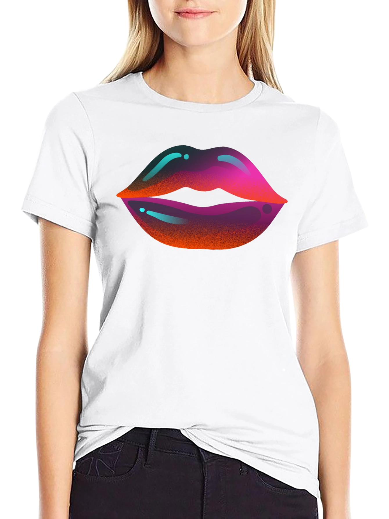 Vaporwave Lips Graphic T-Shirt