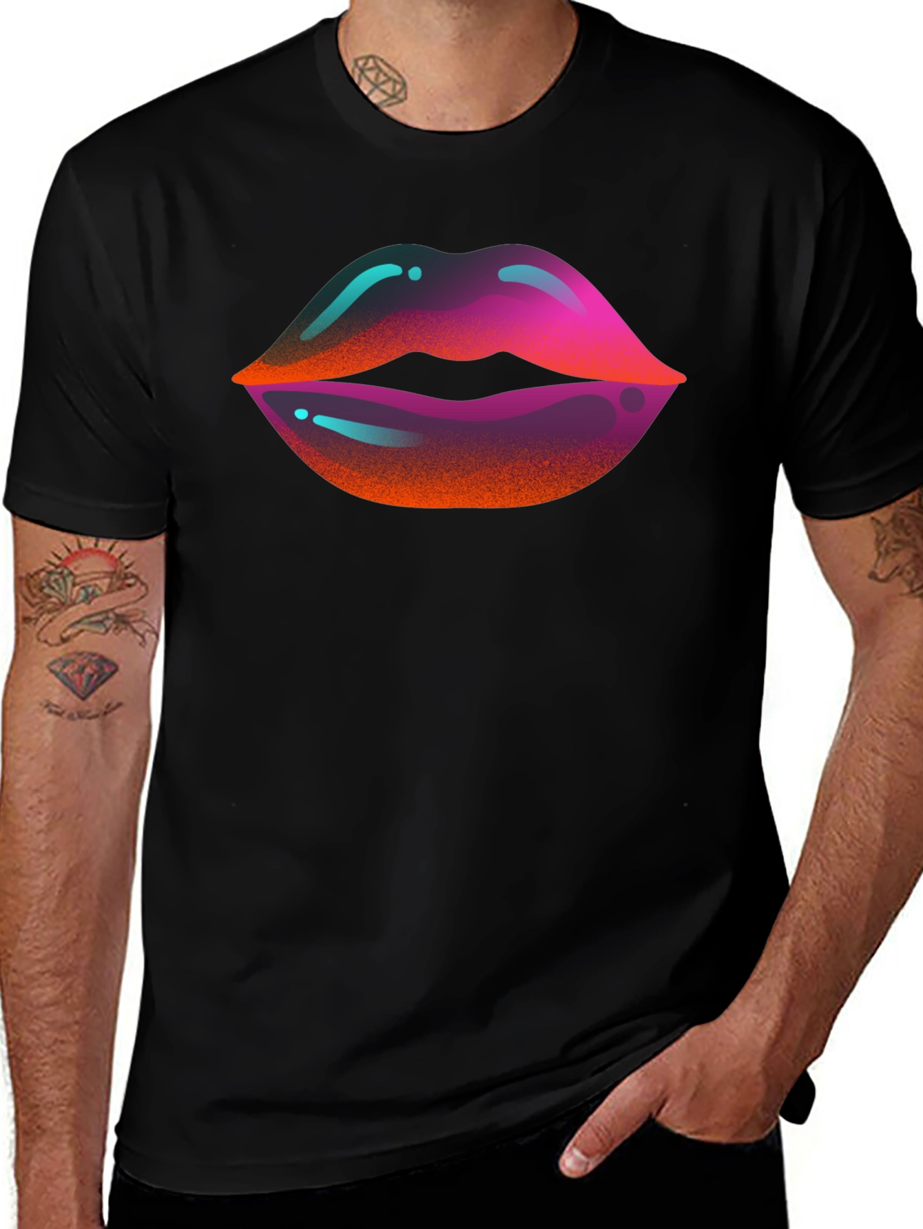 Vaporwave Lips Graphic T-Shirt