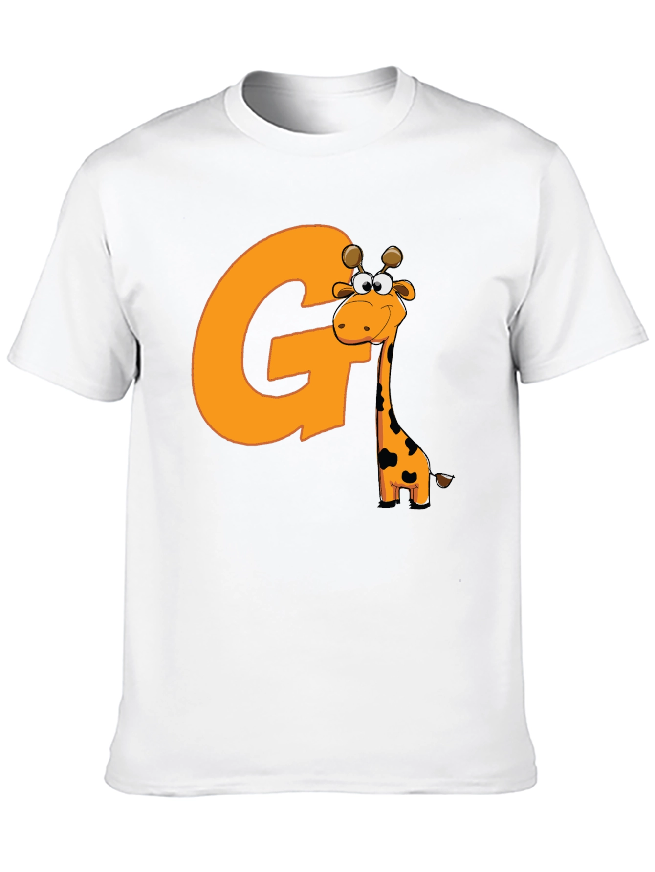 Fun Giraffe Initial G Black T-Shirt