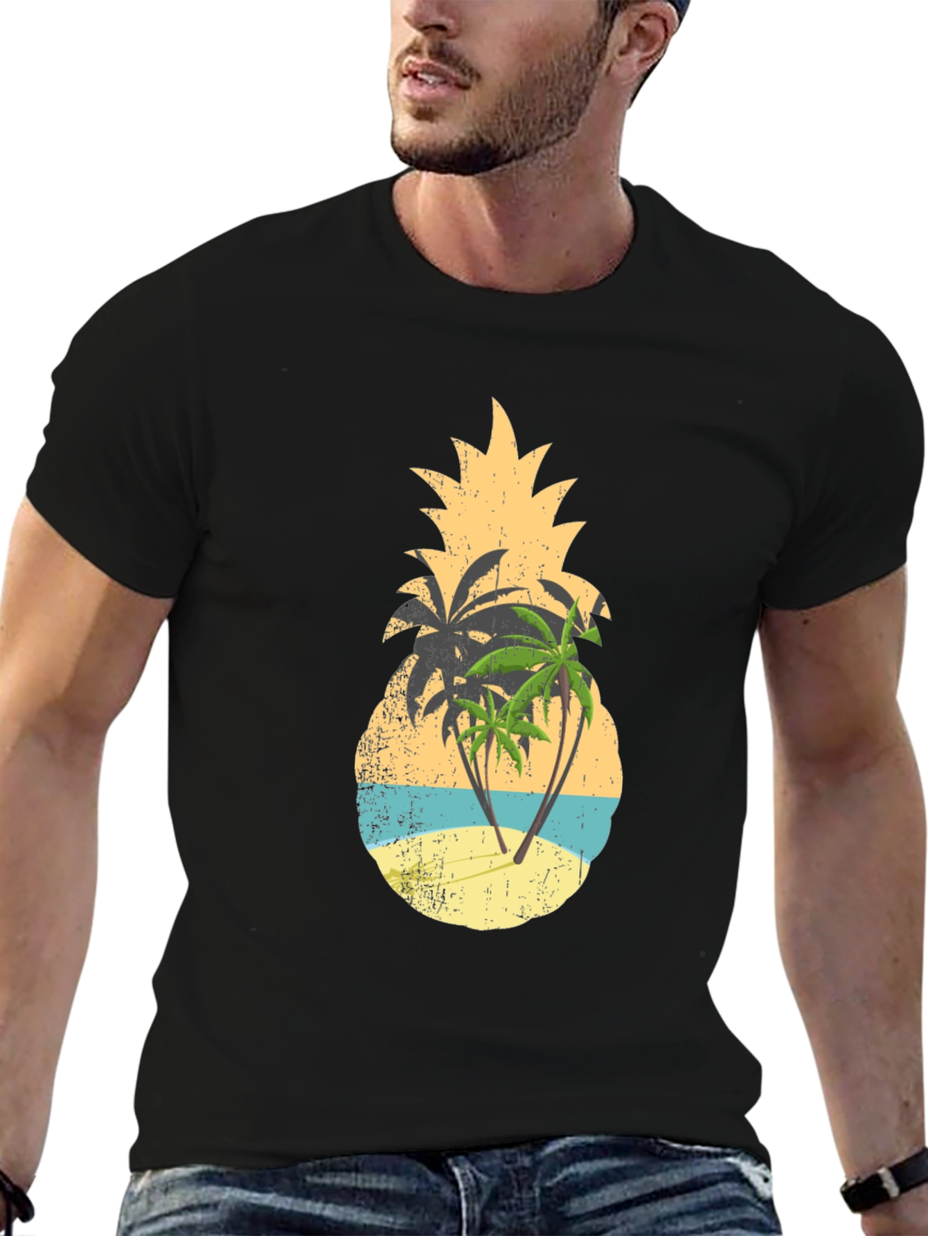 Pineapple Palm Tree Graphic Tee