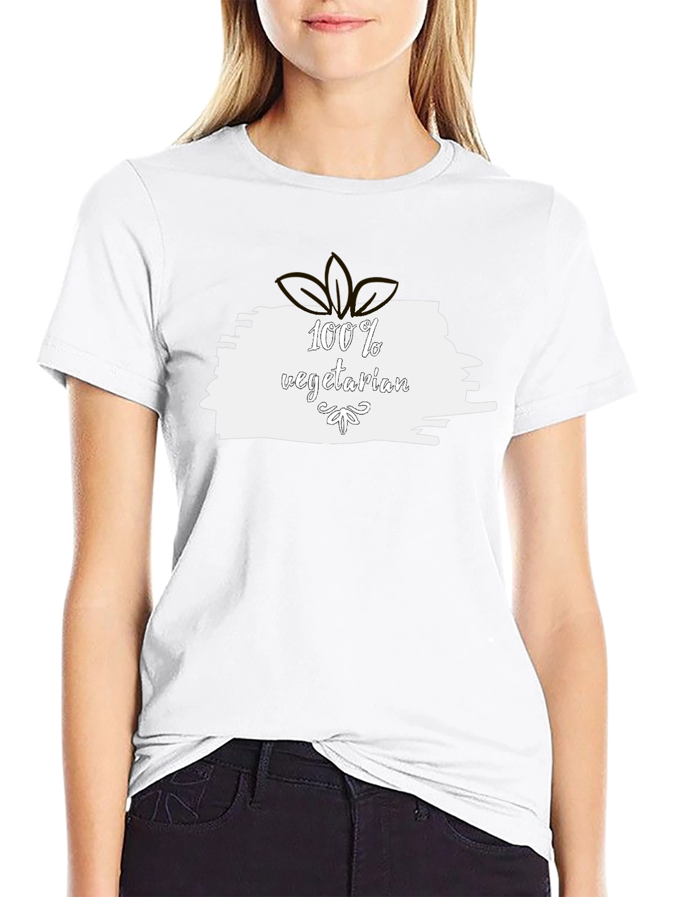100% Vegetarian Black T-Shirt
