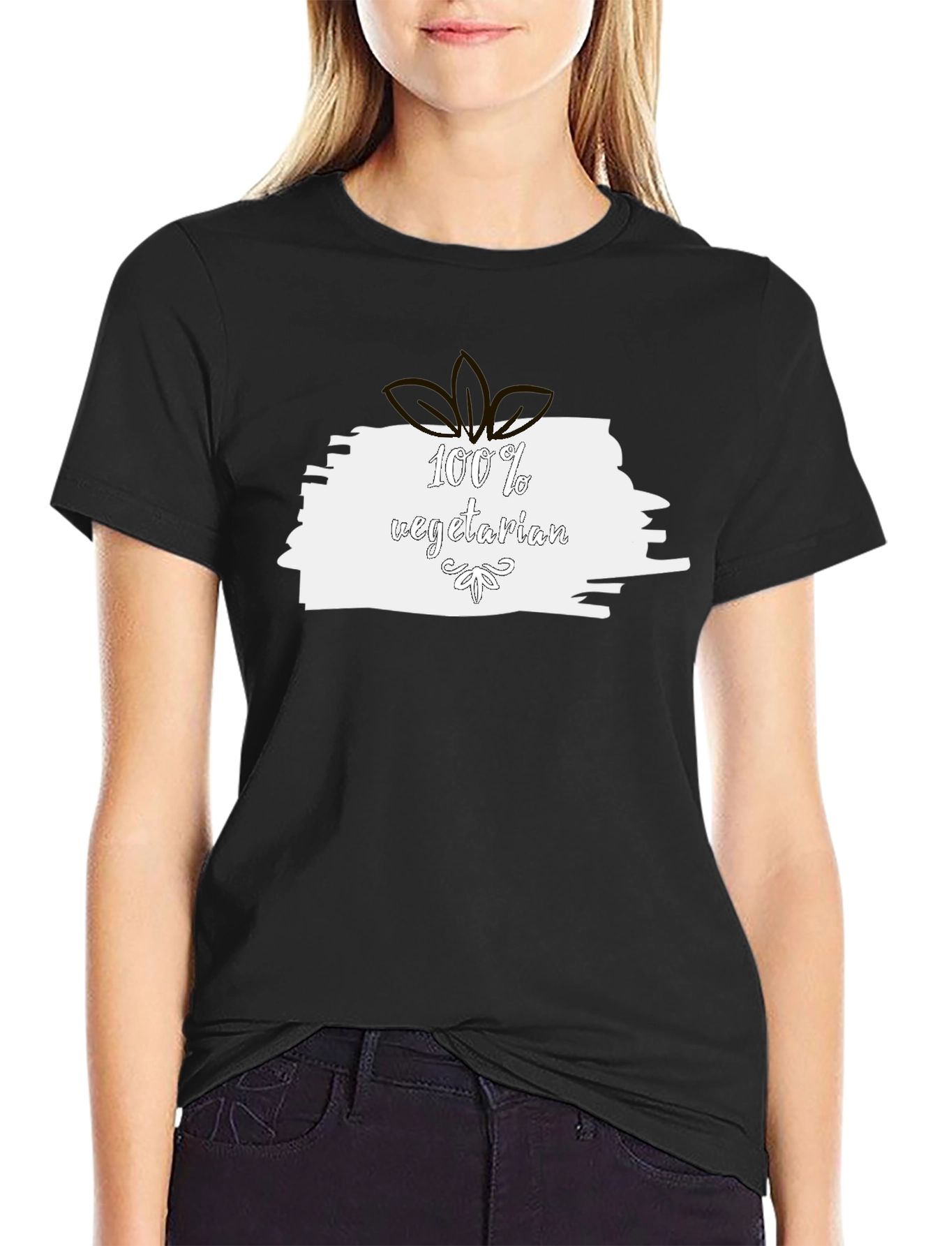 100% Vegetarian Black T-Shirt