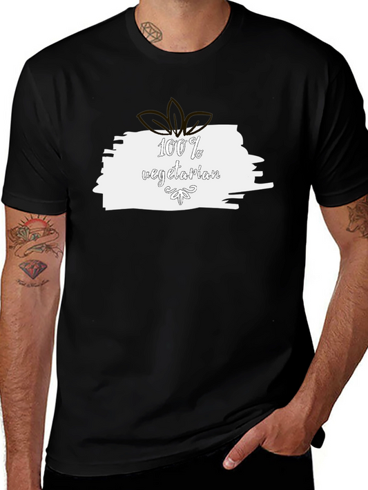 100% Vegetarian Black T-Shirt