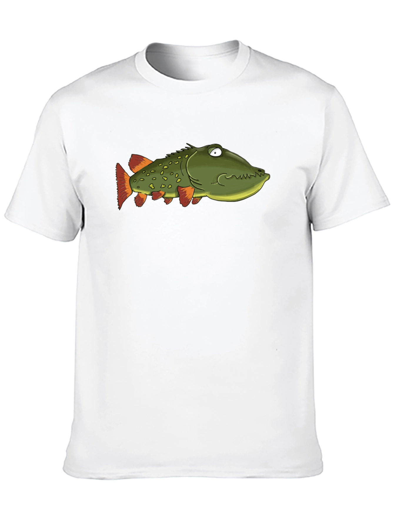 Funny Fish Graphic T-Shirt - Unique Cartoon Pike Design