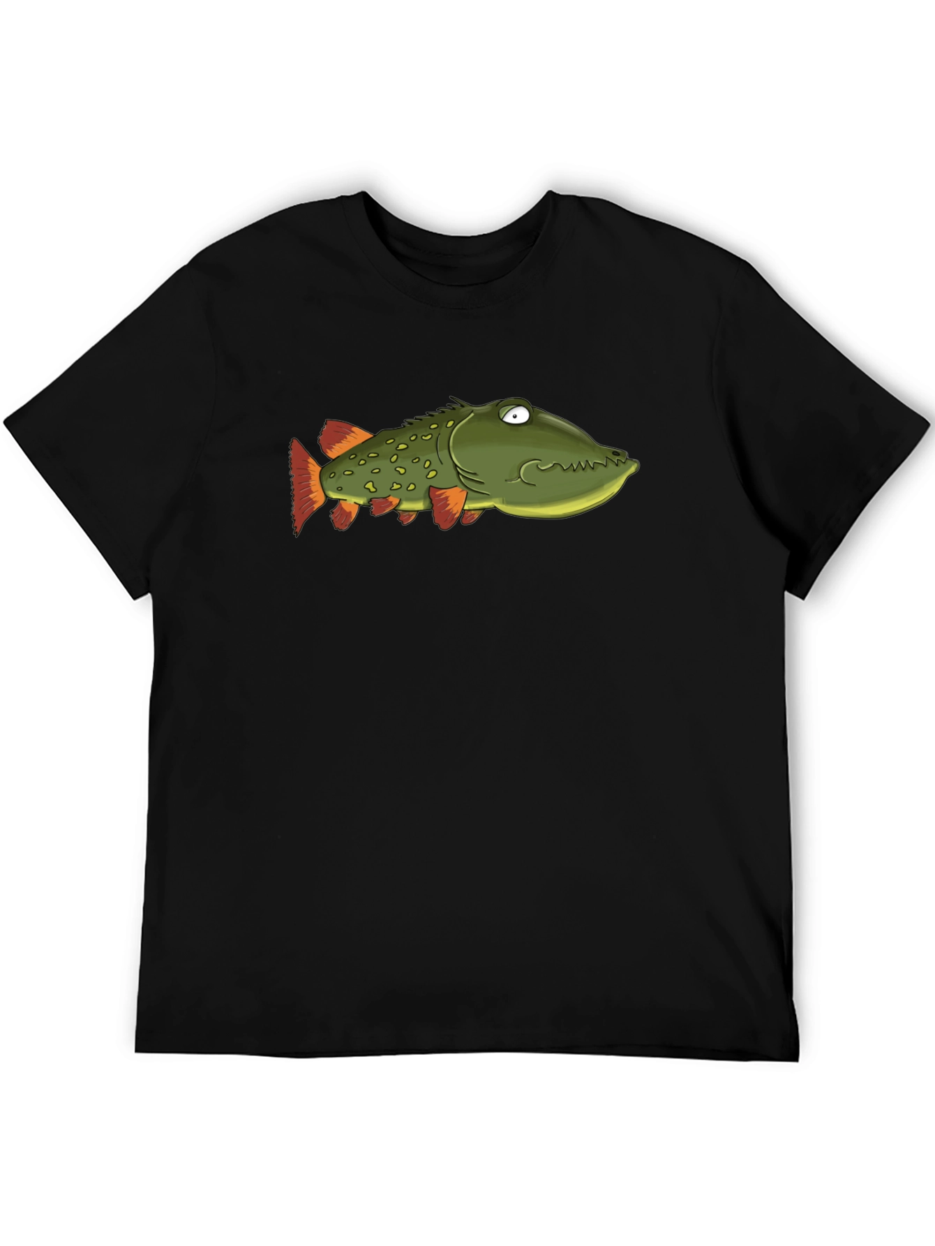 Funny Fish Graphic T-Shirt - Unique Cartoon Pike Design