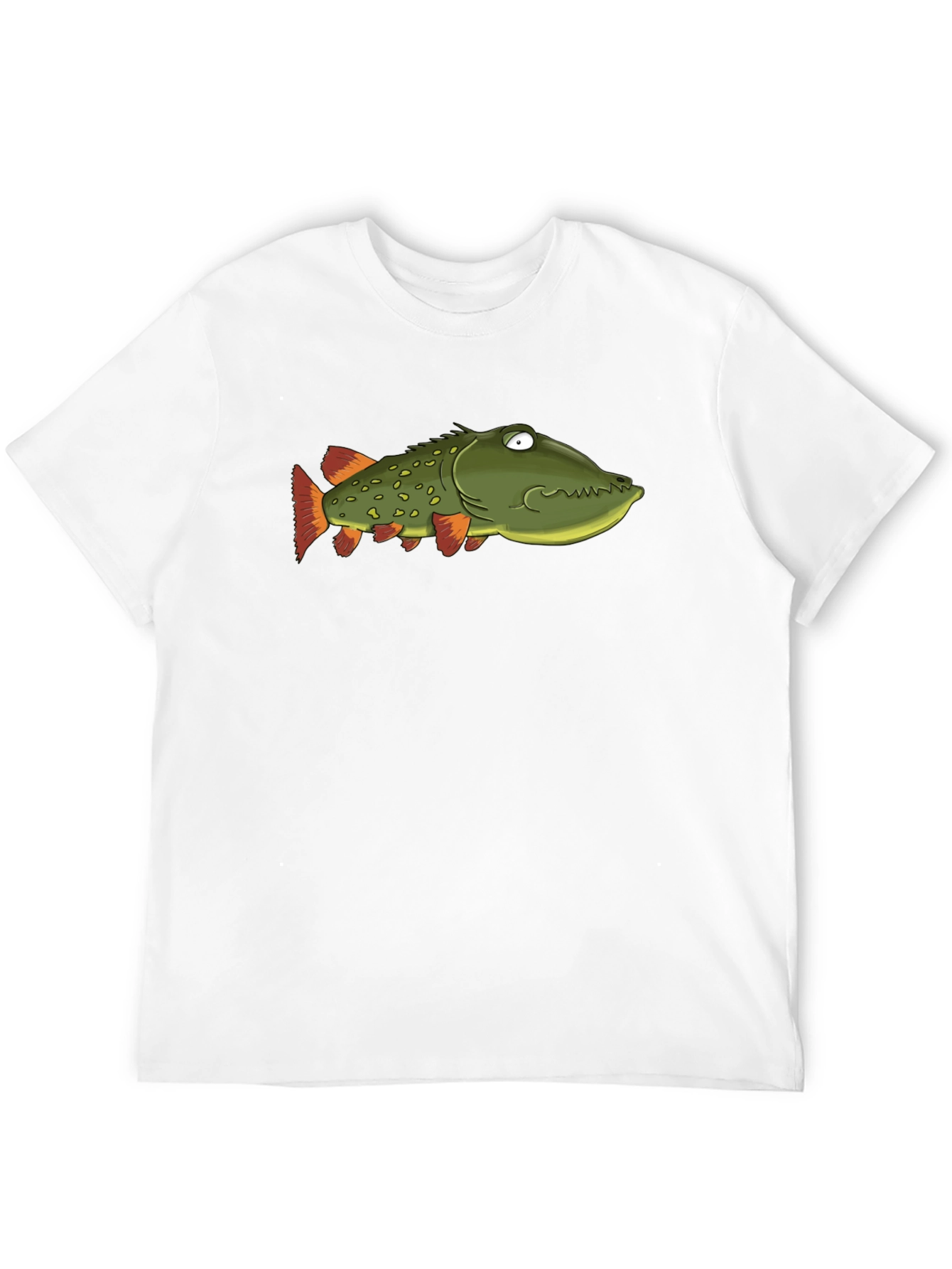 Funny Fish Graphic T-Shirt - Unique Cartoon Pike Design
