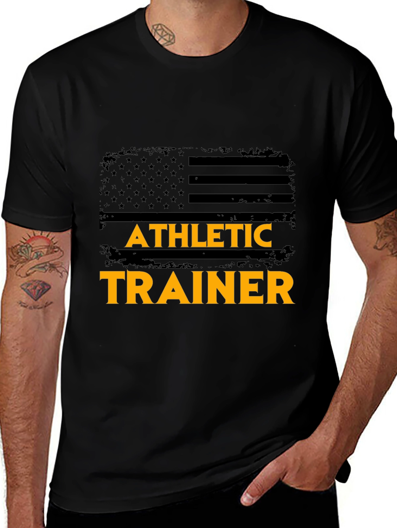 Athletic Trainer US Flag Graphic T-Shirt