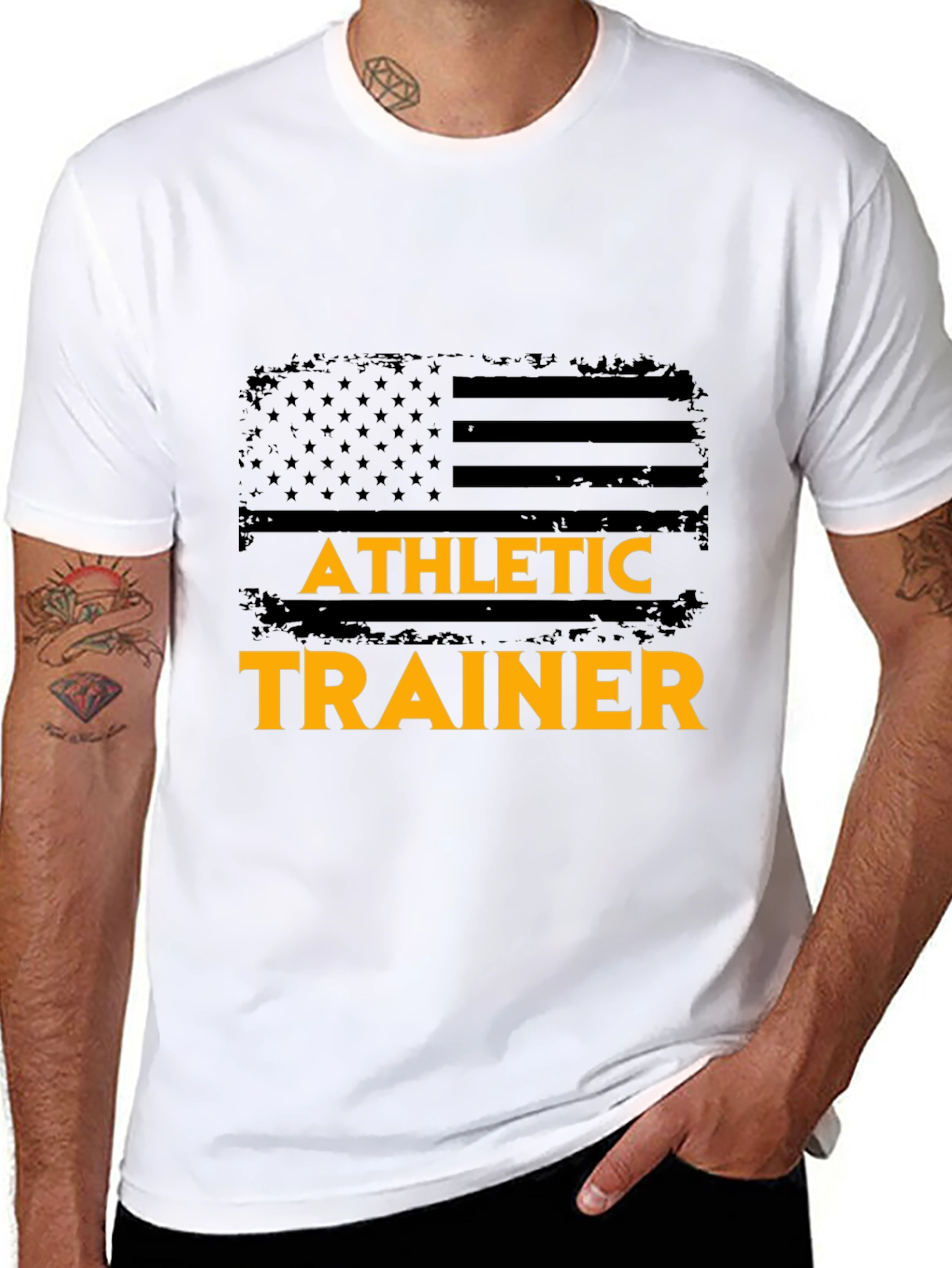 Athletic Trainer US Flag Graphic T-Shirt