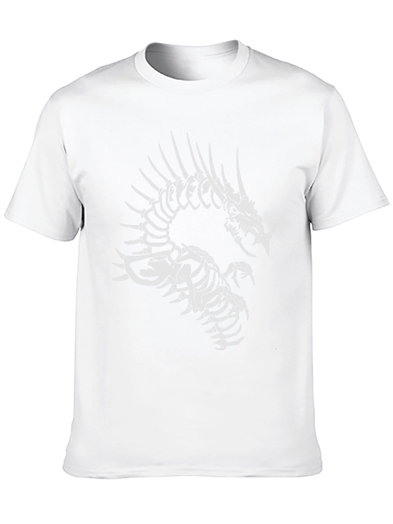 Skeleton Dragon Graphic T-Shirt - Black