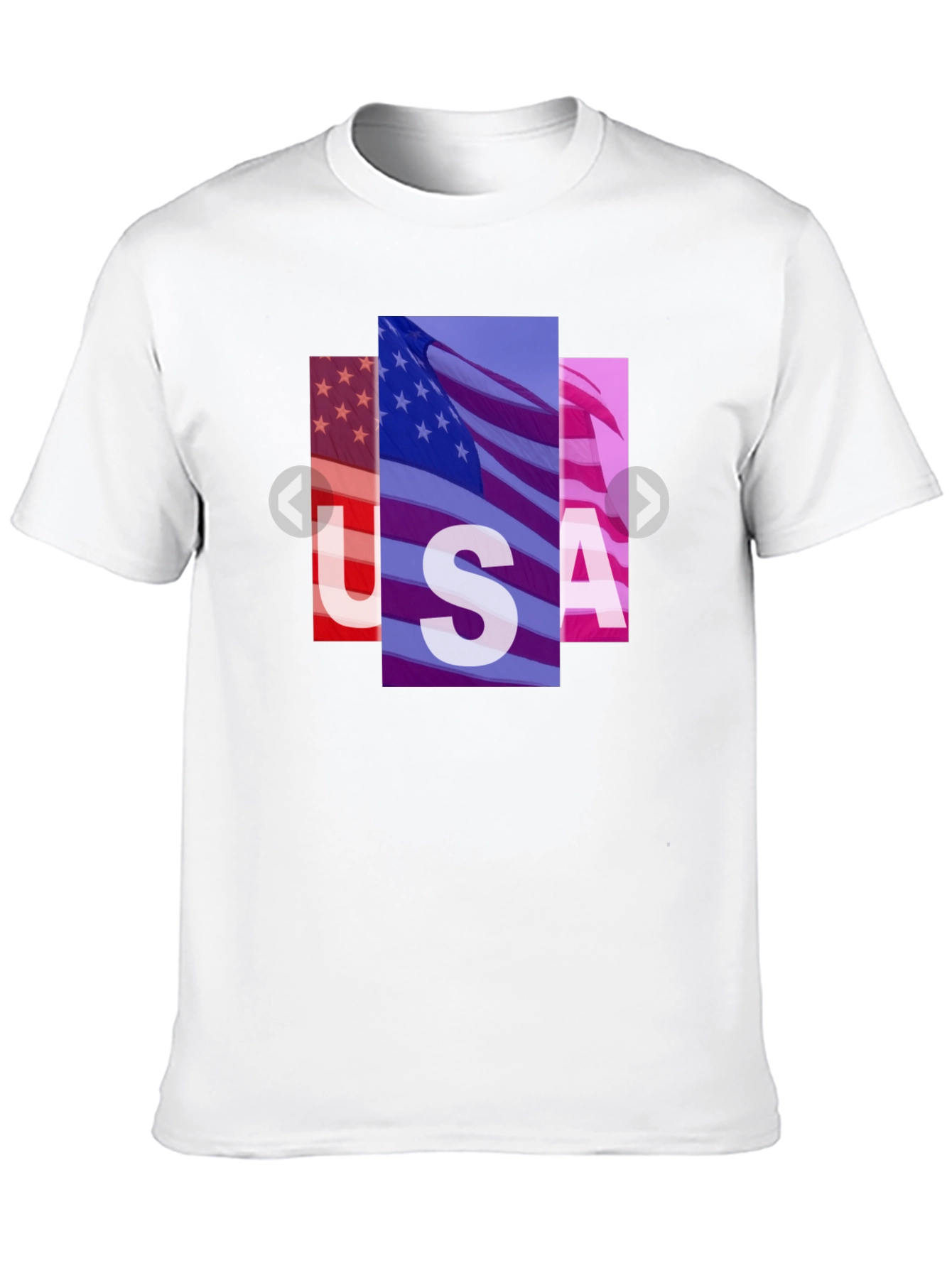 USA Flag Graphic Print Black T-Shirt