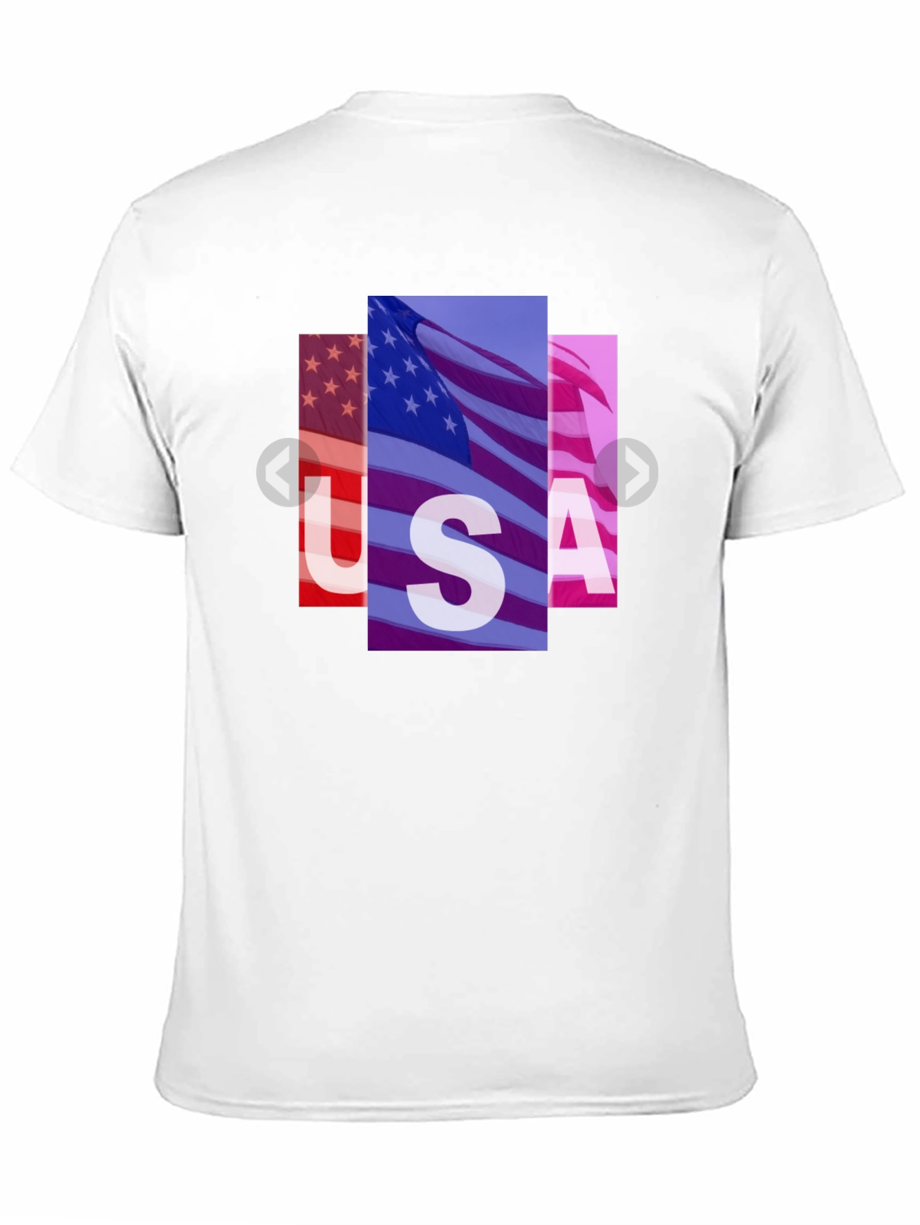 USA Flag Graphic Print Black T-Shirt