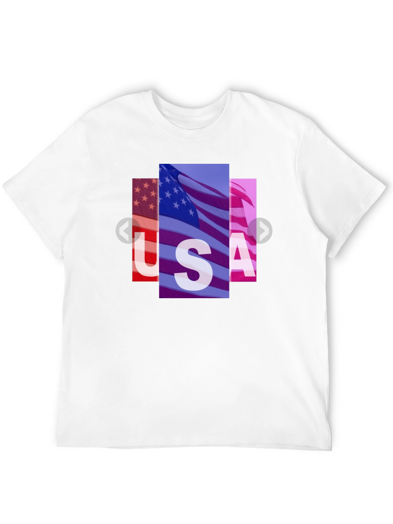 USA Flag Graphic Print Black T-Shirt