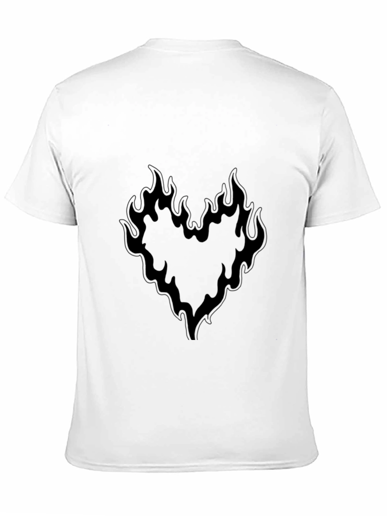 Fiery Heart Graphic Tee - Black Cotton Blend