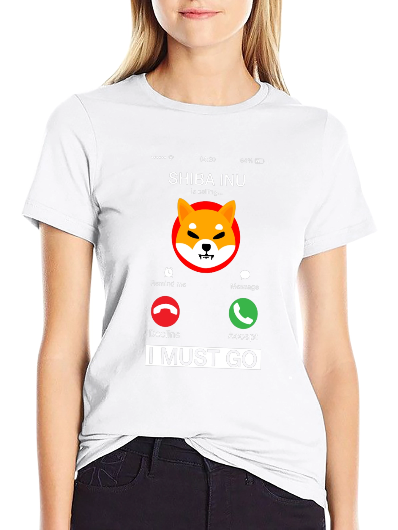 Shiba Inu Calling Black T-Shirt - I Must Go