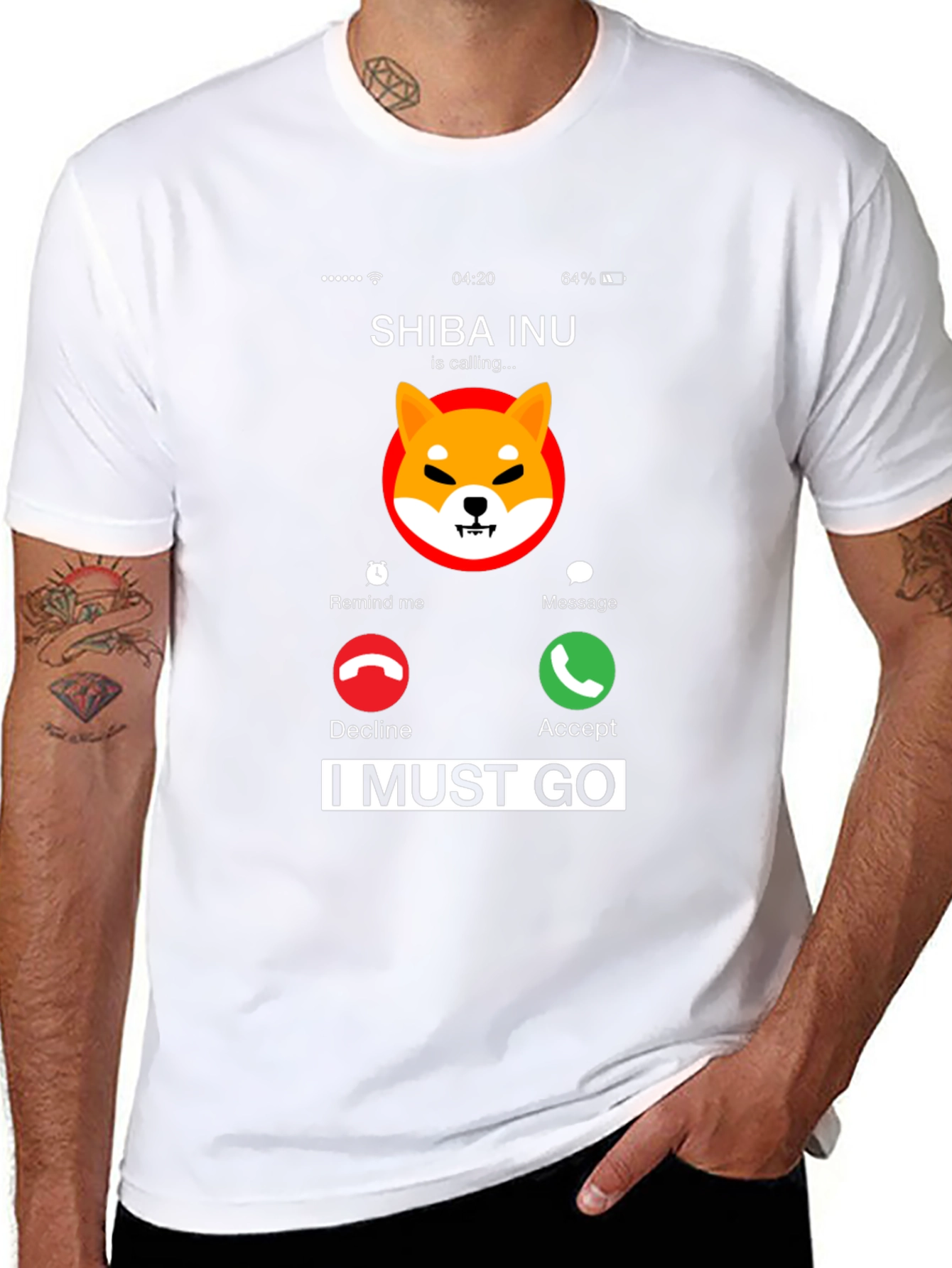 Shiba Inu Calling Black T-Shirt - I Must Go
