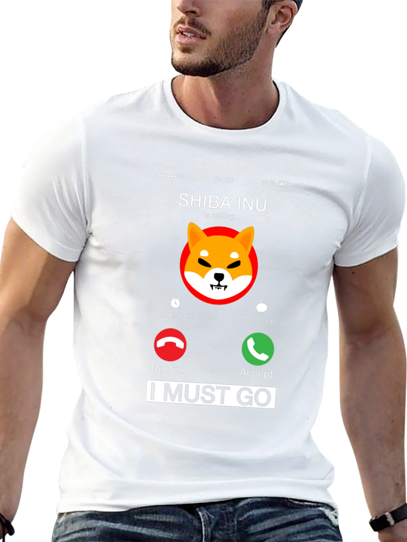 Shiba Inu Calling Black T-Shirt - I Must Go