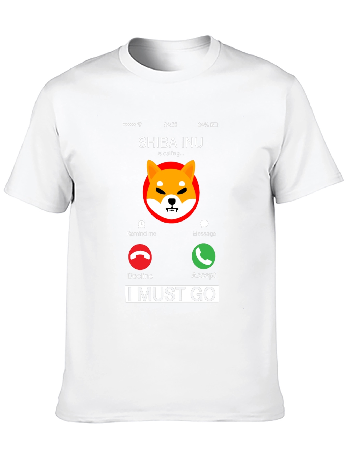 Shiba Inu Calling Black T-Shirt - I Must Go
