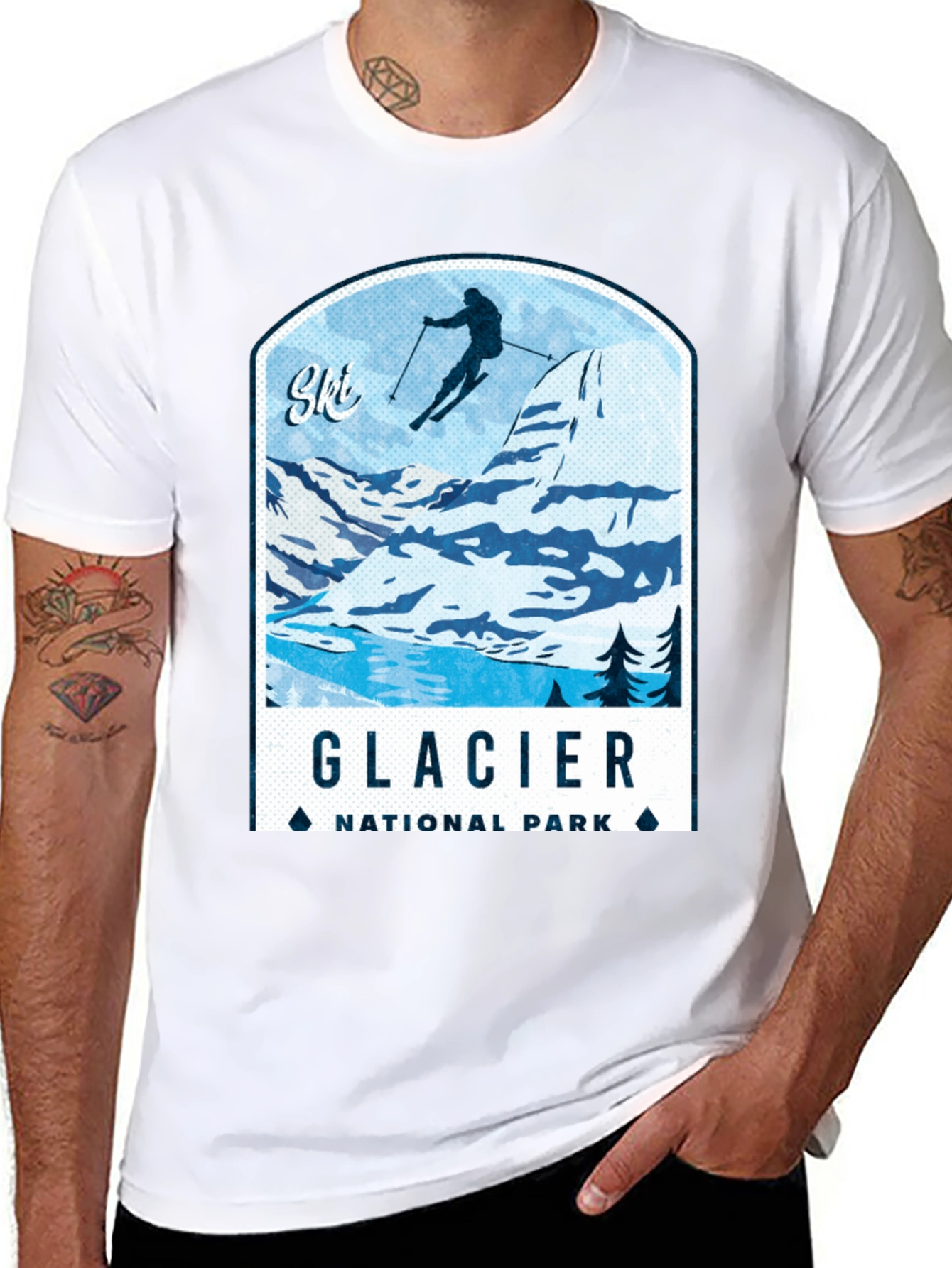Glacier National Park Ski T-Shirt