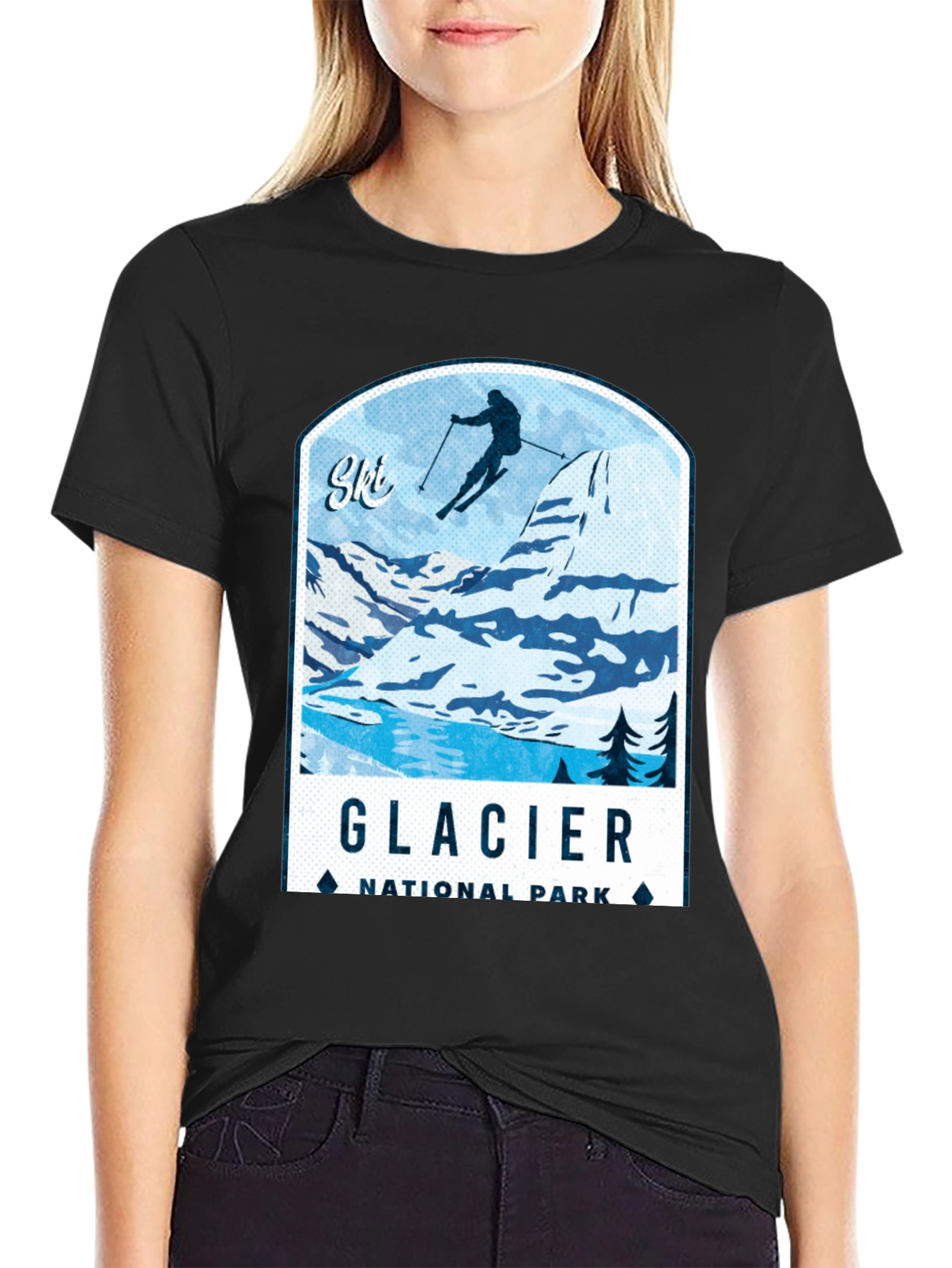 Glacier National Park Ski T-Shirt