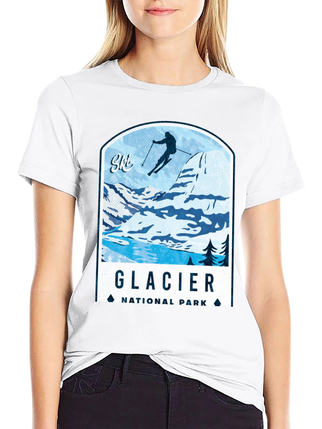 Glacier National Park Ski T-Shirt