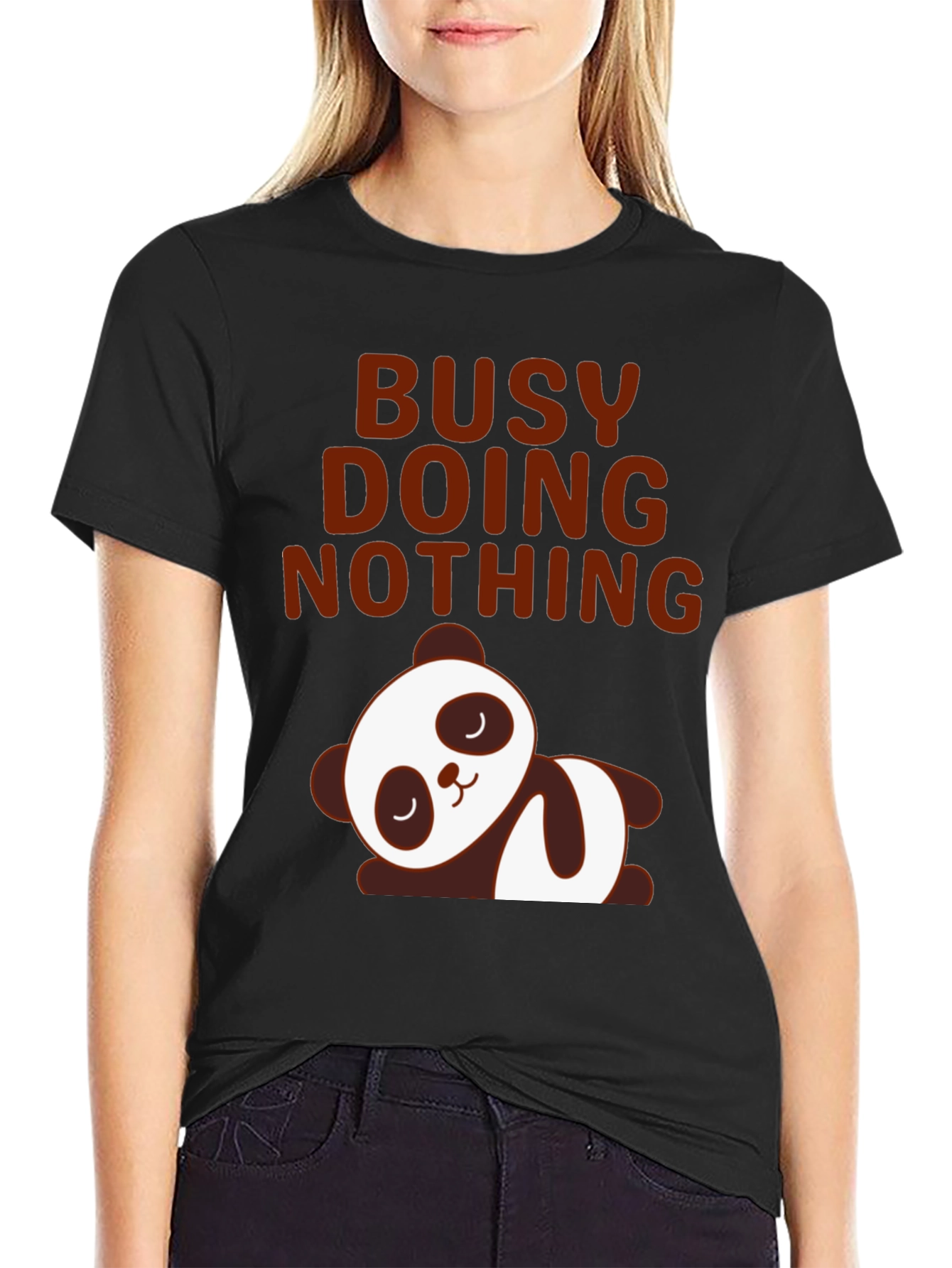Lazy Panda Graphic Tee - Busy Doing Nothing T-Shirt