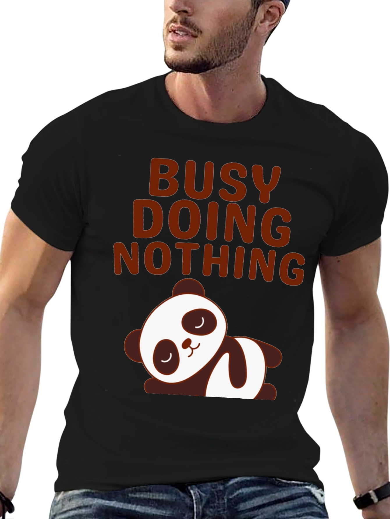 Lazy Panda Graphic Tee - Busy Doing Nothing T-Shirt