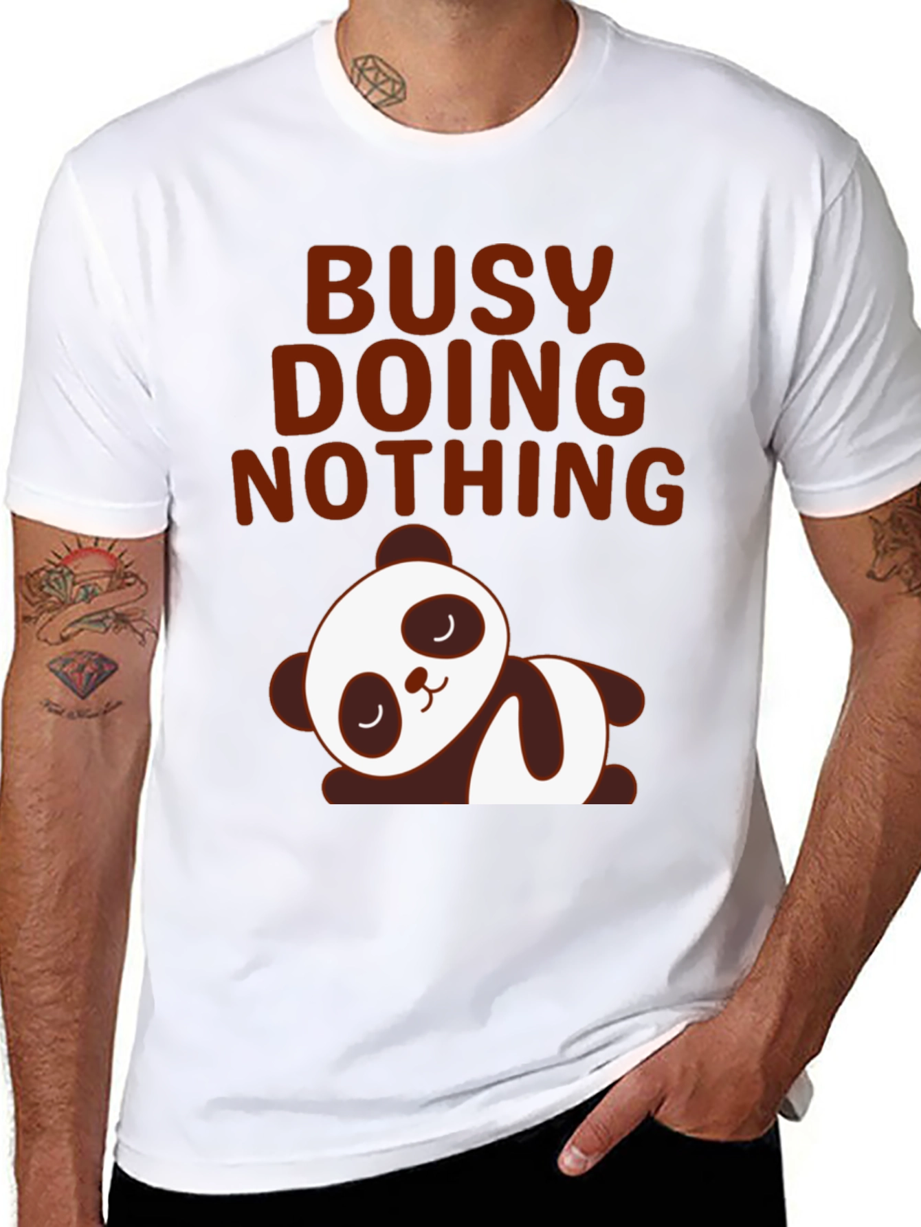 Lazy Panda Graphic Tee - Busy Doing Nothing T-Shirt